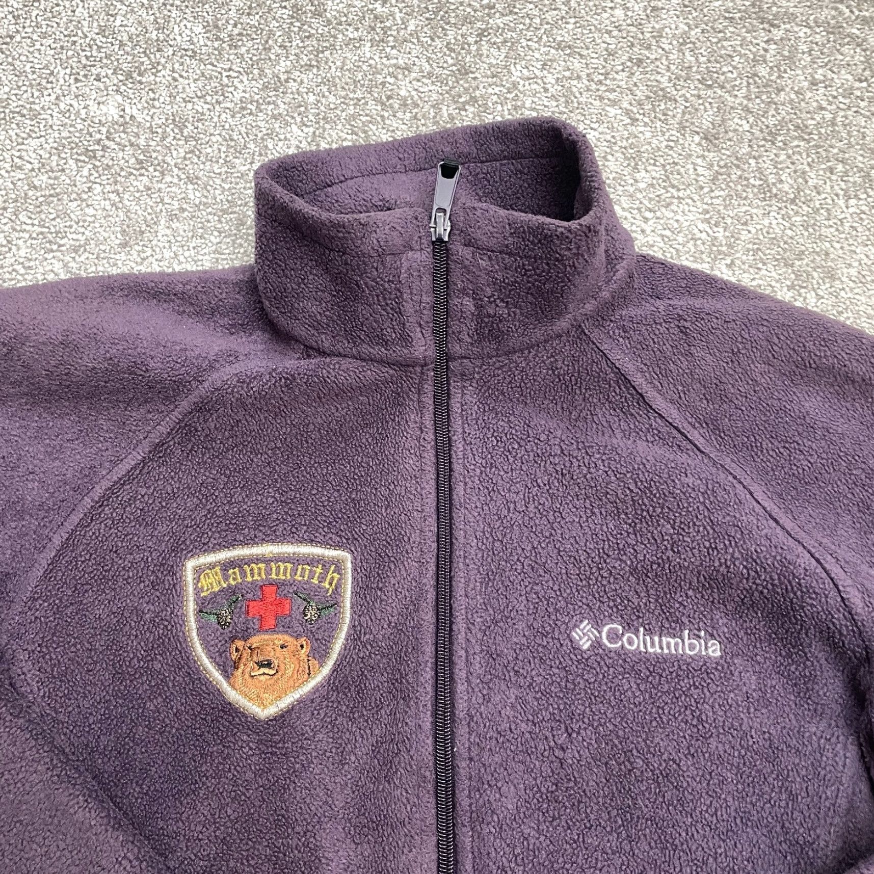 Vintage Columbia Jacket Womens Small Purple Benton Springs Fleece Zip Pockets Logo Mid-Length Regular Fit Outdoor Outdoor Hiking Casual Travel Artillery Size S / US 4 / IT 40 - 3 Thumbnail