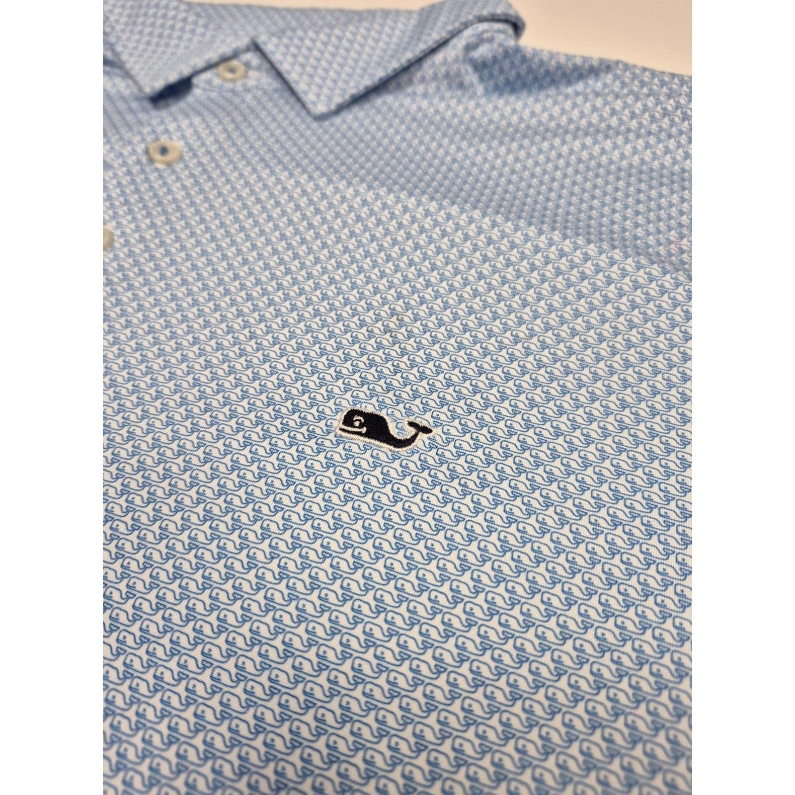 Vineyard Vines Vineyard Vines On-The-Go Sankaty Polo Shirt Mens 2XL Blue Whale AOP Golf Size US XXL / EU 58 / 5 - 3 Thumbnail