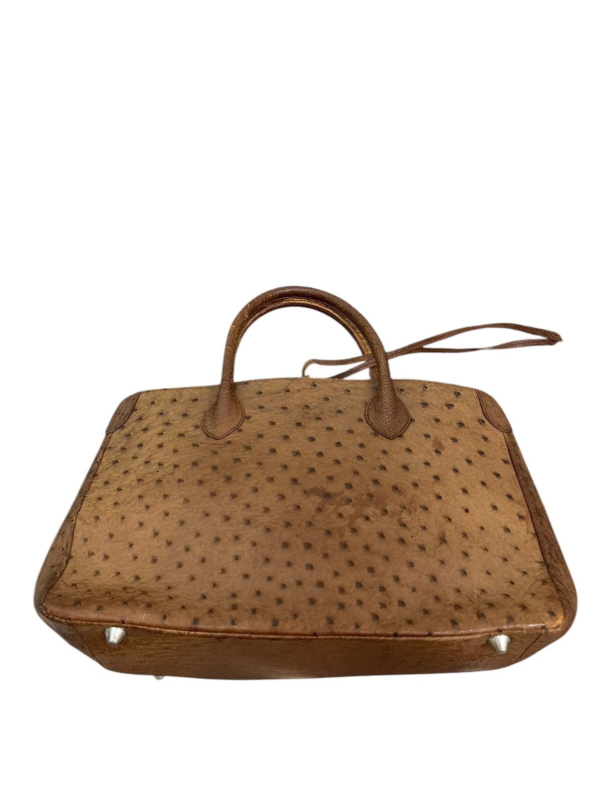 Genuine Leather Full Leather Ostritch Patina Vtg Unknown Tote Bag 2🟩0 Size ONE SIZE - 5 Thumbnail