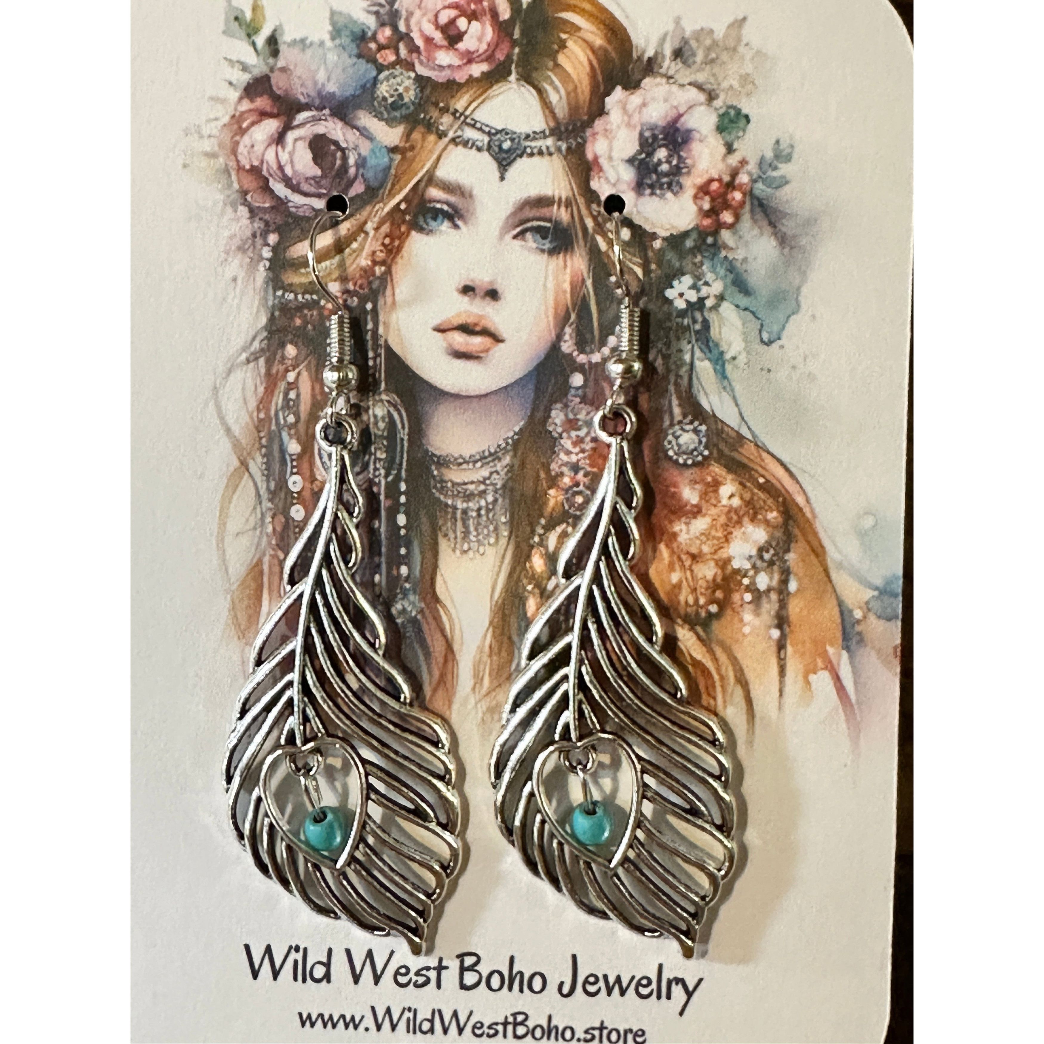 Other Boho Vintage Chic Southwestern Feather Dangle Wire Earrings, Size ONE SIZE - 2 Thumbnail