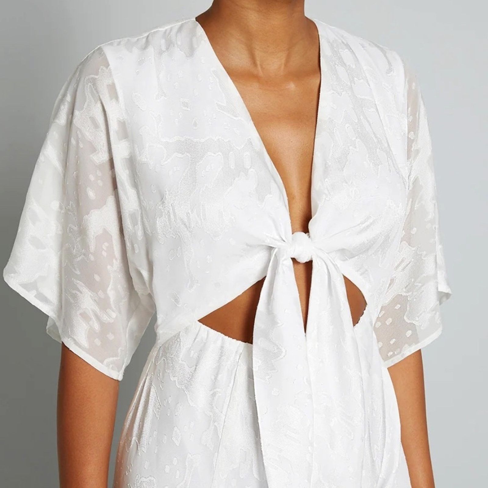 Hutch Hutch Love in the Abstract Maxi Dress White 10 Size L / US 10 / IT 46 - 6 Thumbnail