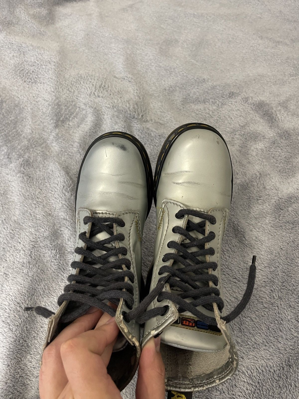 Dr. Martens Dr. Martens made in England aw612 vintage silver boots Size US 7 / IT 37 - 8 Thumbnail