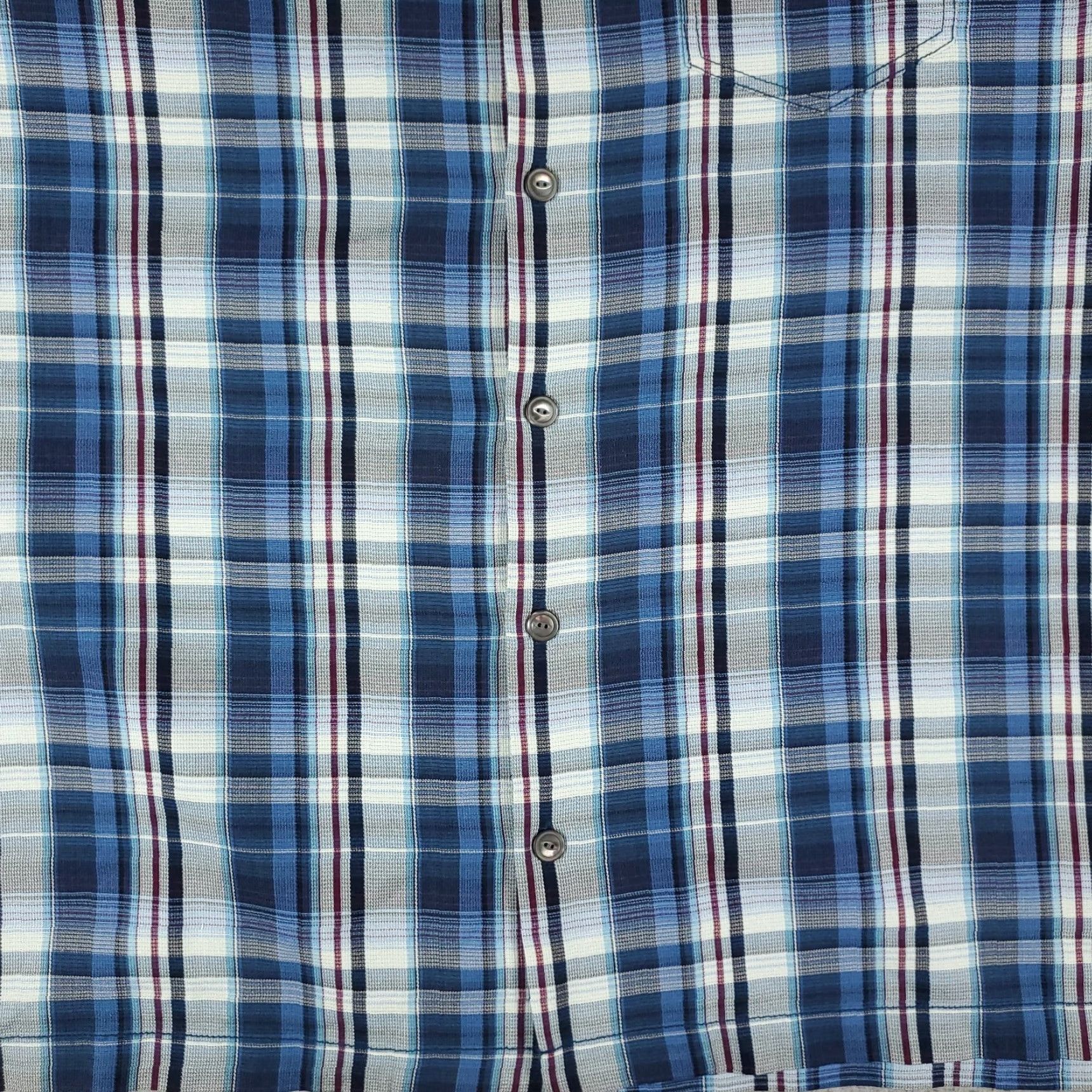 Tommy Bahama Tommy Bahama Hawaiian Shirt Mens Large Blue Plaid Silk Button Up Short Sleeve Size US L / EU 52-54 / 3 - 3 Thumbnail