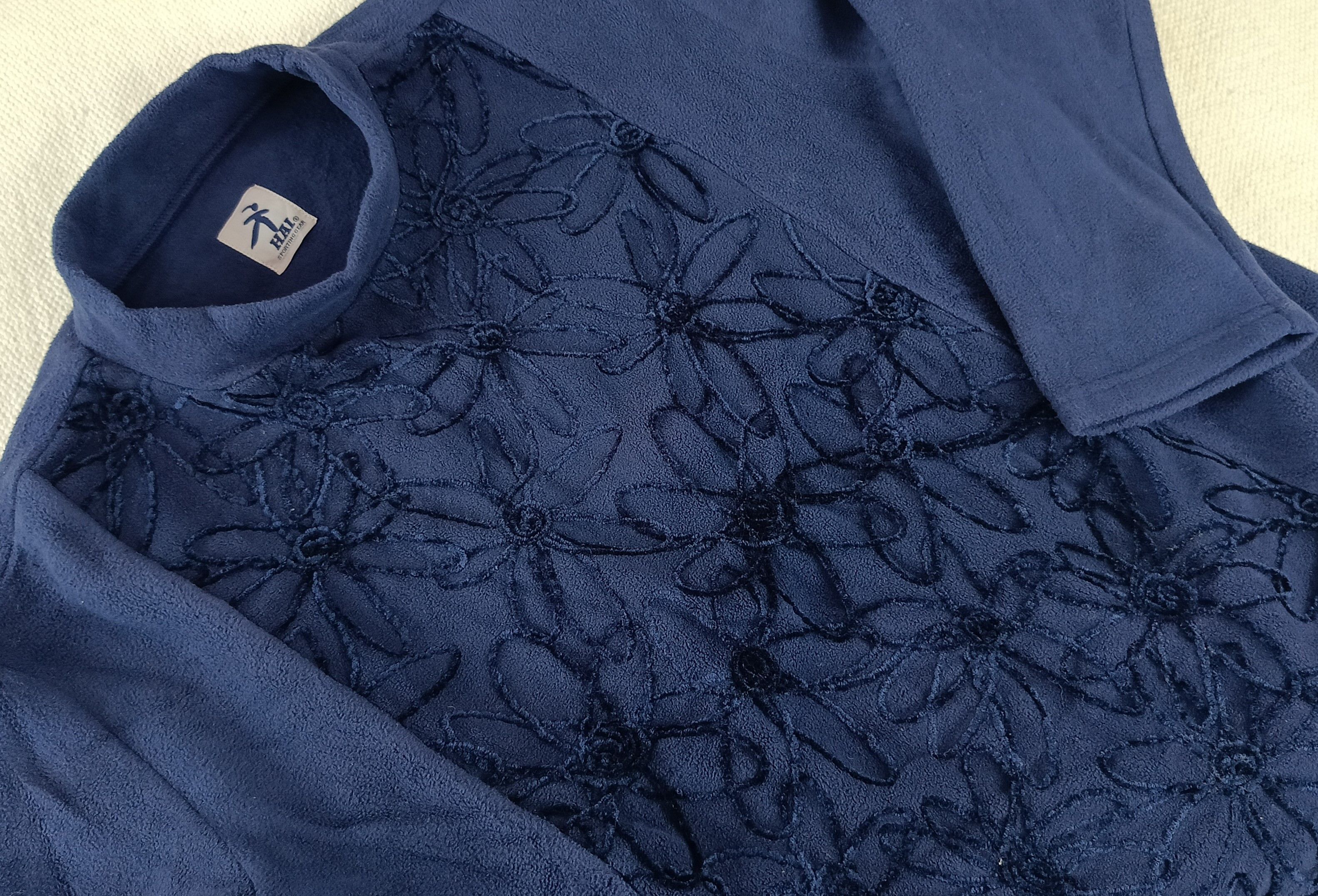 HAI sporting gear by Issey Miyake Japan indigo poly sweater