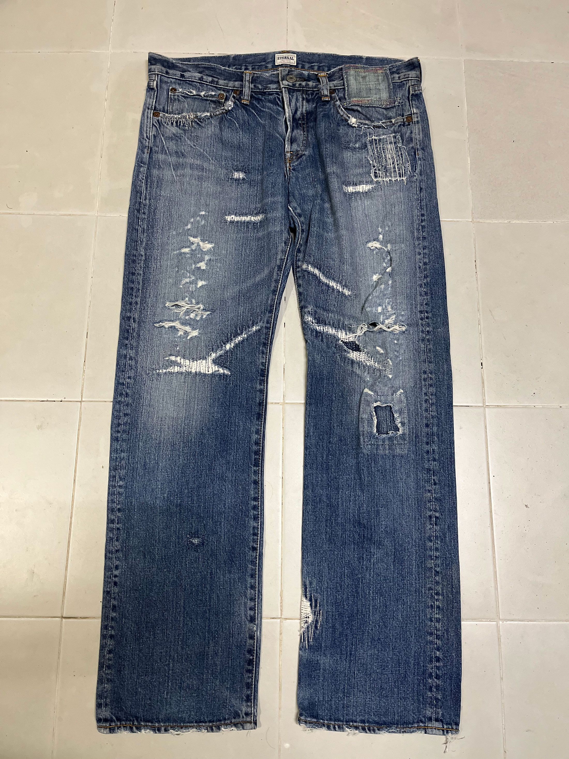 Eternal Japan Washed Ripped Jeans Low Rise