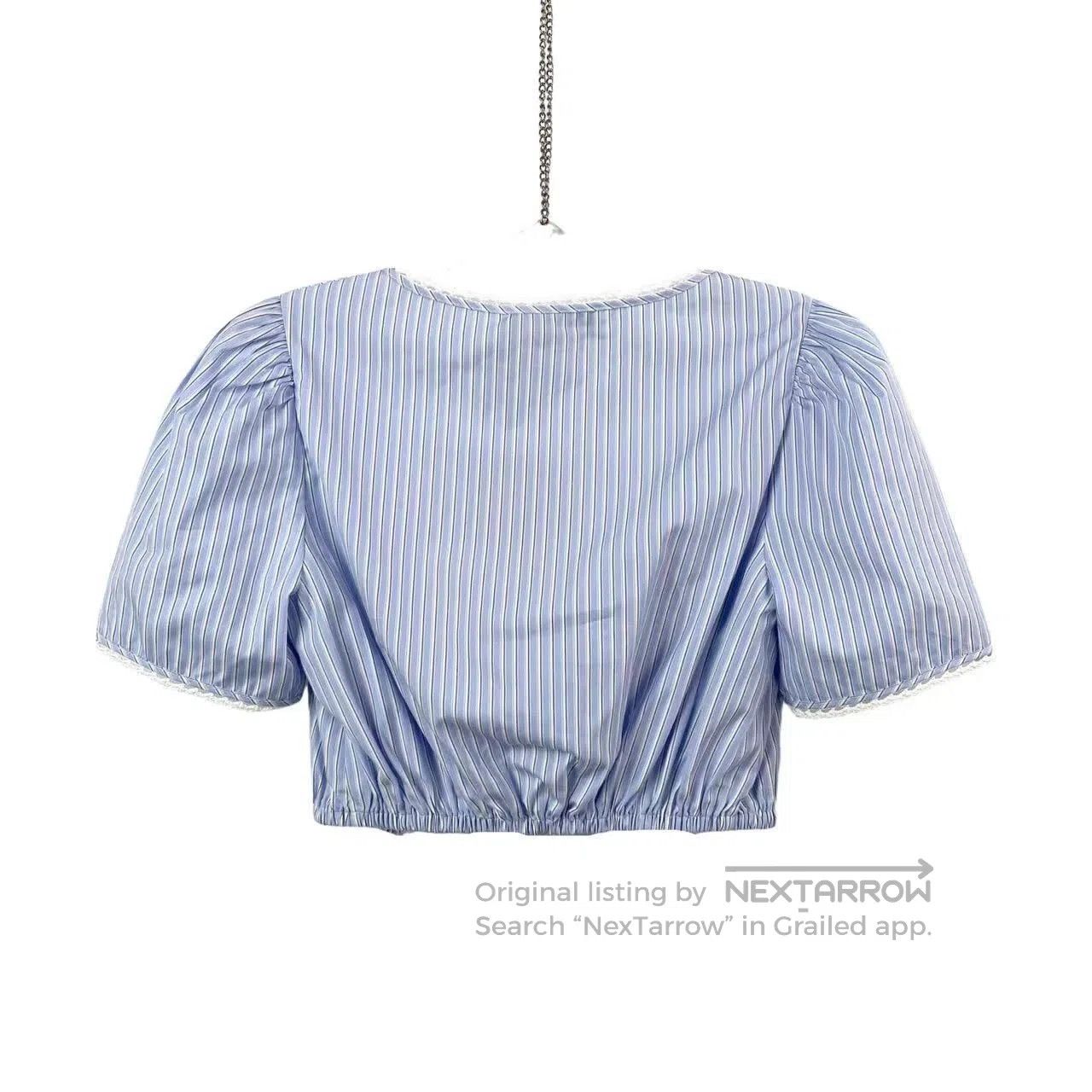 Miu Miu Miu Miu Letter logo striped short sleeves| Size XS / US 0-2 / IT 36-38 - 2 Thumbnail
