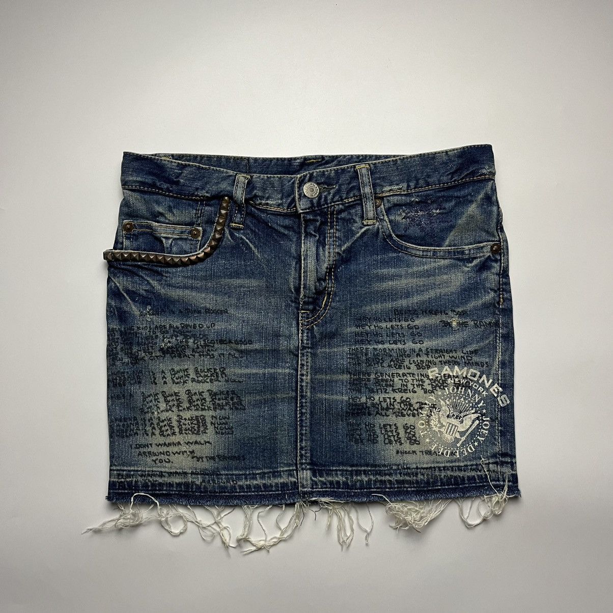 Hysteric Glamour Hysteric Glamour x Ramones Blitzkrieg Bop Studded Mini Skirt Size 29" - 1 Thumbnail