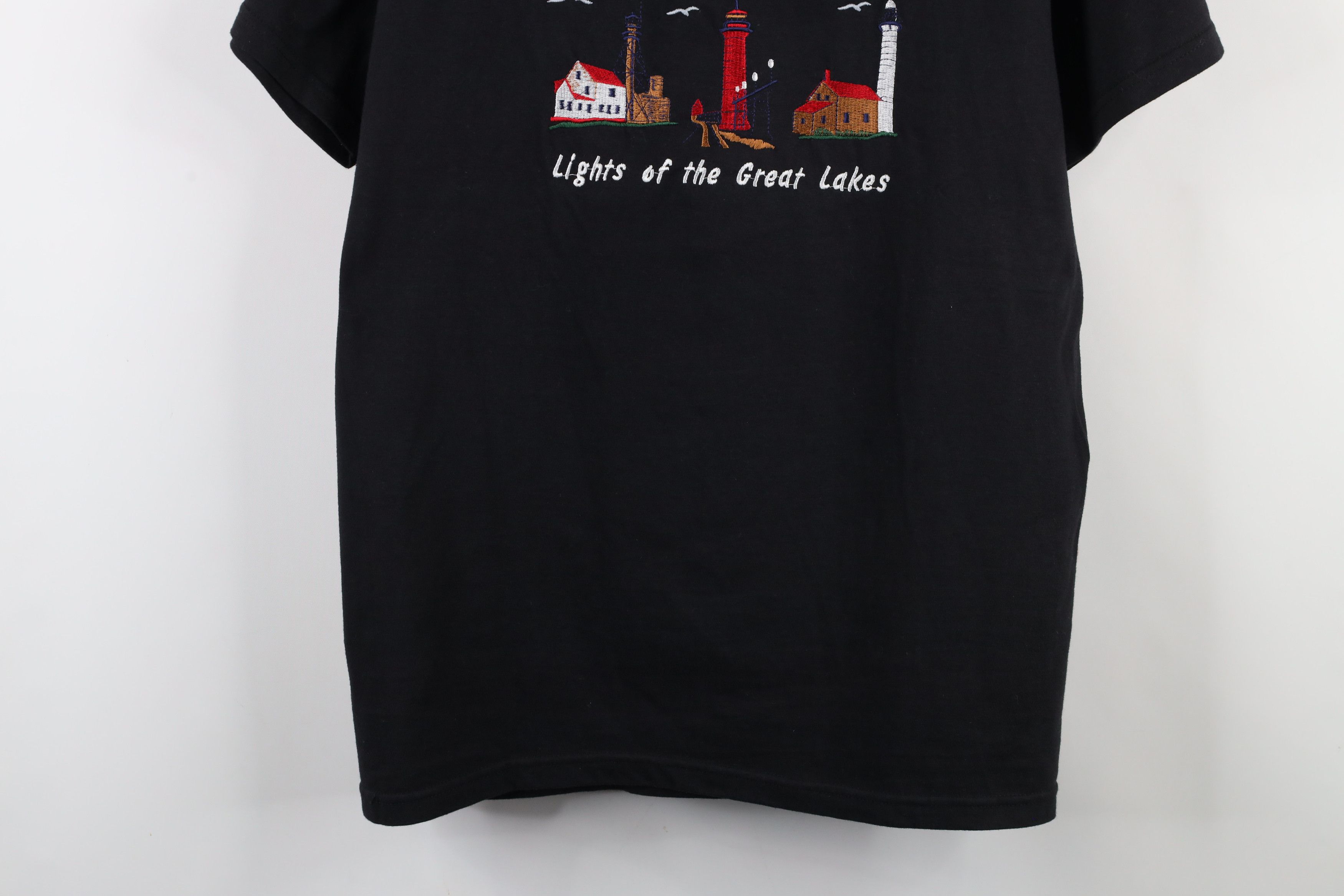 Vintage Vintage 90s Streetwear Great Lakes Lighthouse T-Shirt Black Size US L / EU 52-54 / 3 - 3 Thumbnail