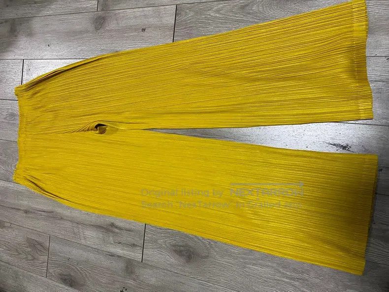 Issey Miyake Issey Miyake size:3 Yellow Ruched Pants Size 31" - 2 Thumbnail