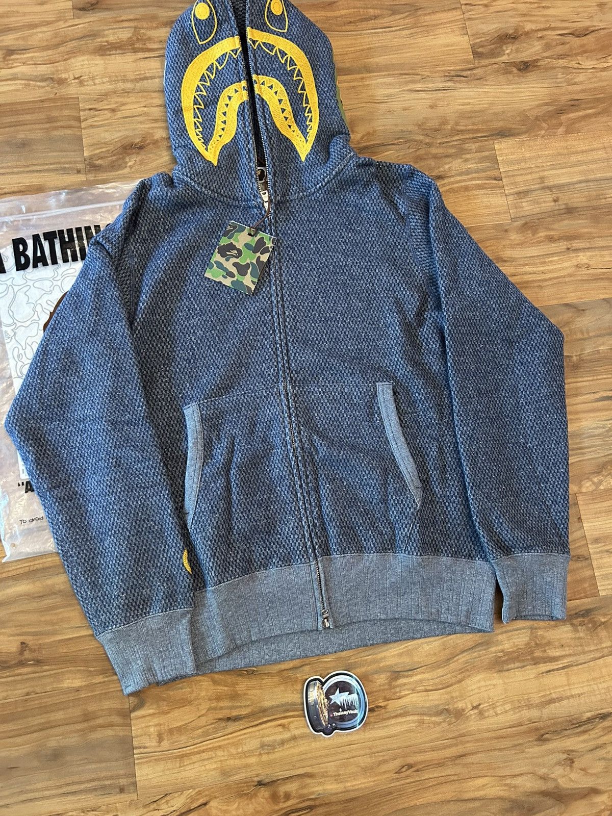 Bape NEW Bape Indigo Shark Full Zip Hoodie Size US M / EU 48-50 / 2 - 2 Thumbnail