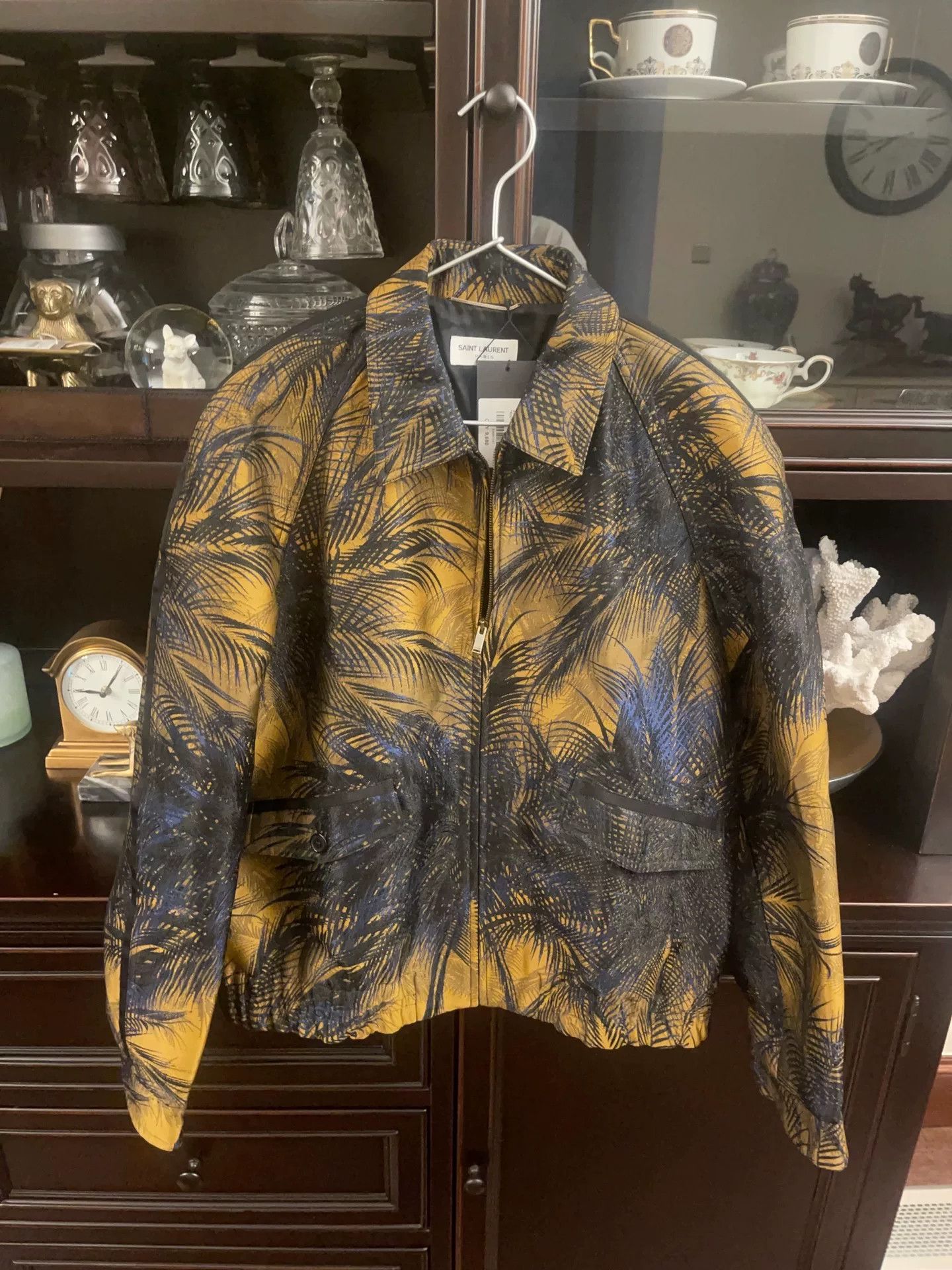 Saint Laurent Paris YSL Men's Palm Leaf Print Jacket Size US XL / EU 56 / 4 - 1 Thumbnail