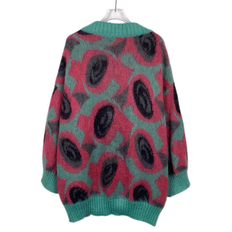 Prada Prada Patterned inlaid color block horsehair knitted cardig Size US XS / EU 42 / 0 - 2 Thumbnail