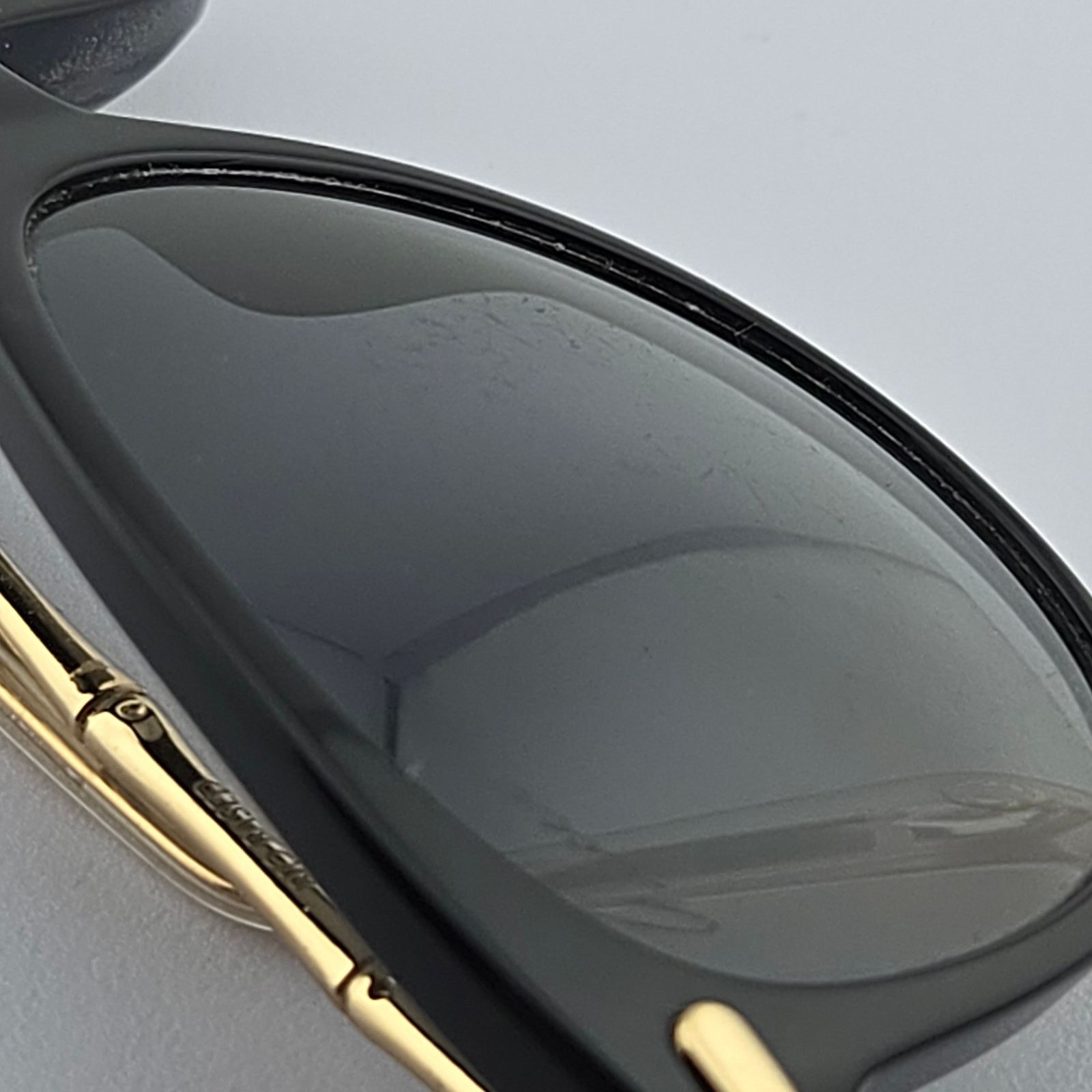Gucci Black Frame Gradient Gray Lens Gold bamboo Temple Sunglasses Gucci GG1221S 006 Gold Grey Rectangular Sunglasses - eye-oo.com main image 3