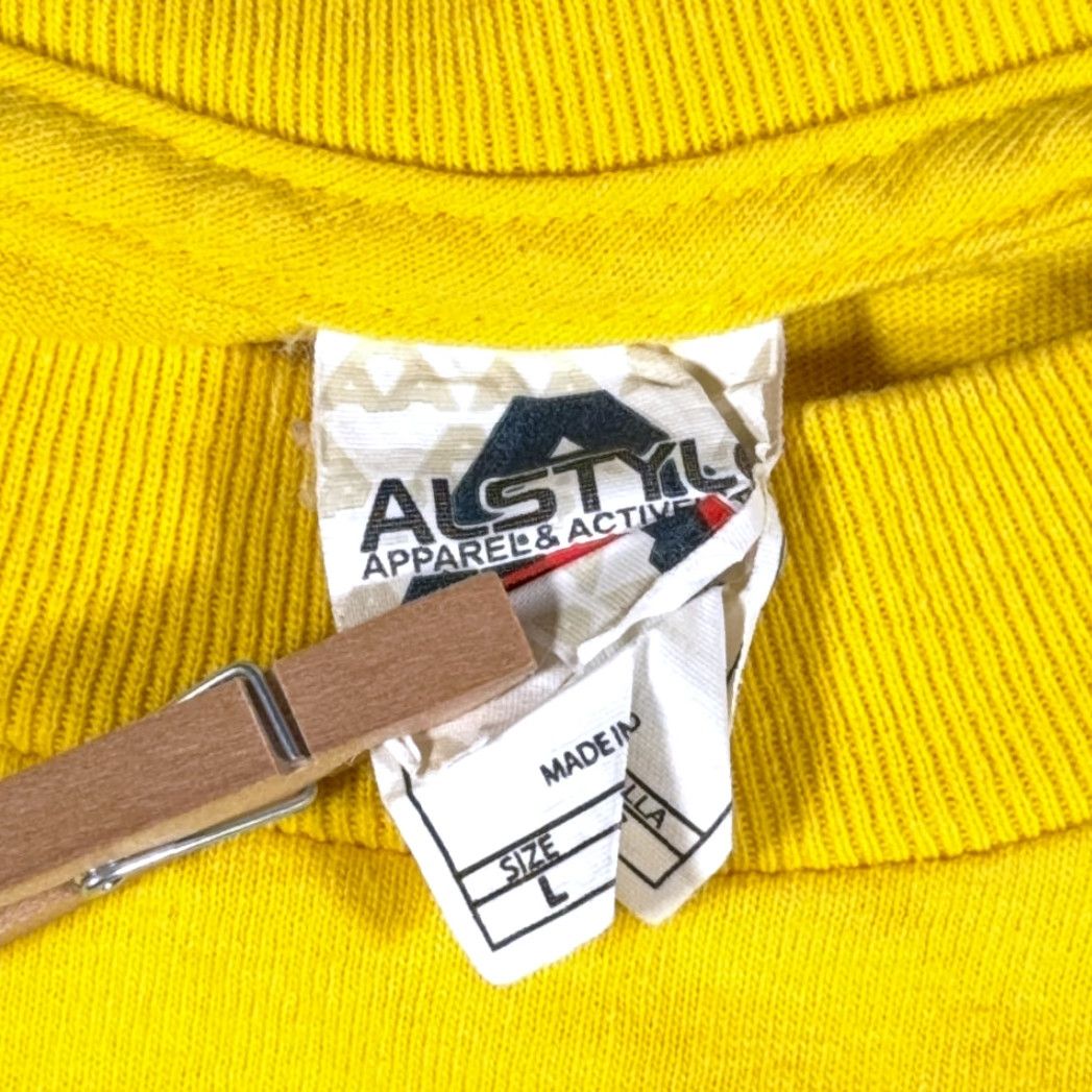 AAA VINTAGE Woodys Longboards Shirt Adult LARGE Yellow Hawaii Surfing Hula Girl Funny Y2K Size US L / EU 52-54 / 3 - 5 Thumbnail