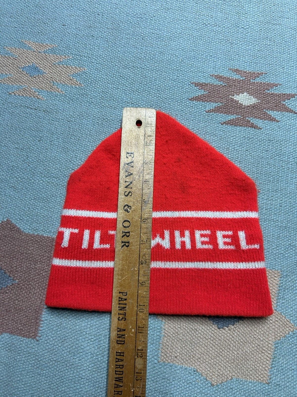 Vintage Vtg 70s beanie hat Tilt Wheel ski snow spell out hot rod Size ONE SIZE - 7 Thumbnail