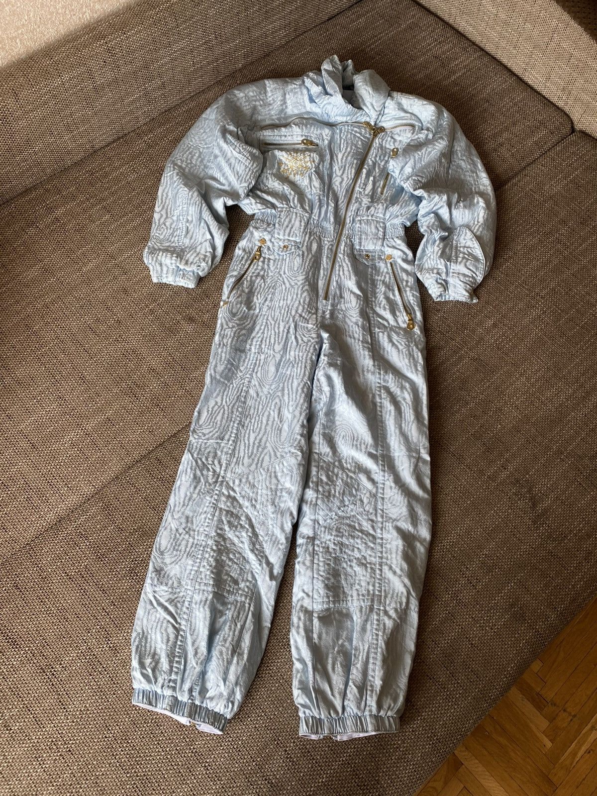 MCM Vintage MCM Ski Suit One Piece Light Blue Gold Snowflake Size 30" / US 8 / IT 44 - 1 Thumbnail