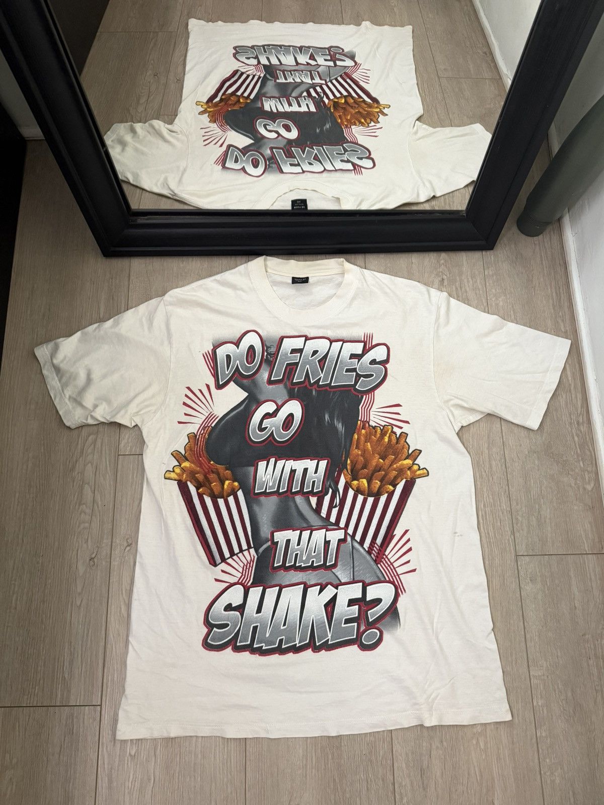 Ed Hardy × Vintage Vintage / Y2K Rare Humor “Do Fries Go With That Shake?” Size US XXL / EU 58 / 5 - 1 Thumbnail