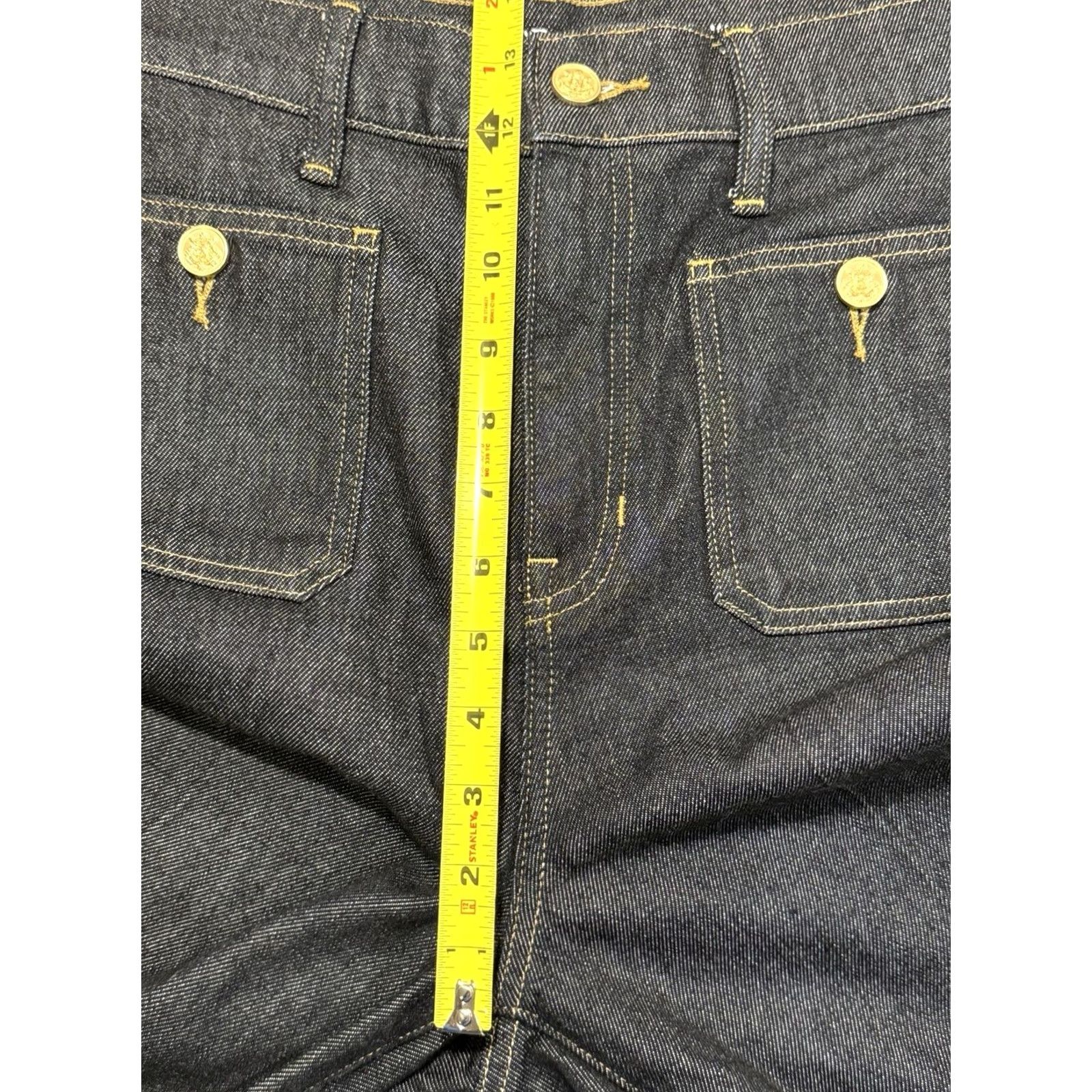 J.Crew J.CREW Wide Leg Sailor Denim Jeans 29 Blue 32in 5-Pocket High Rise Button Zip Womens Regular EUC Size 29" - 4 Thumbnail