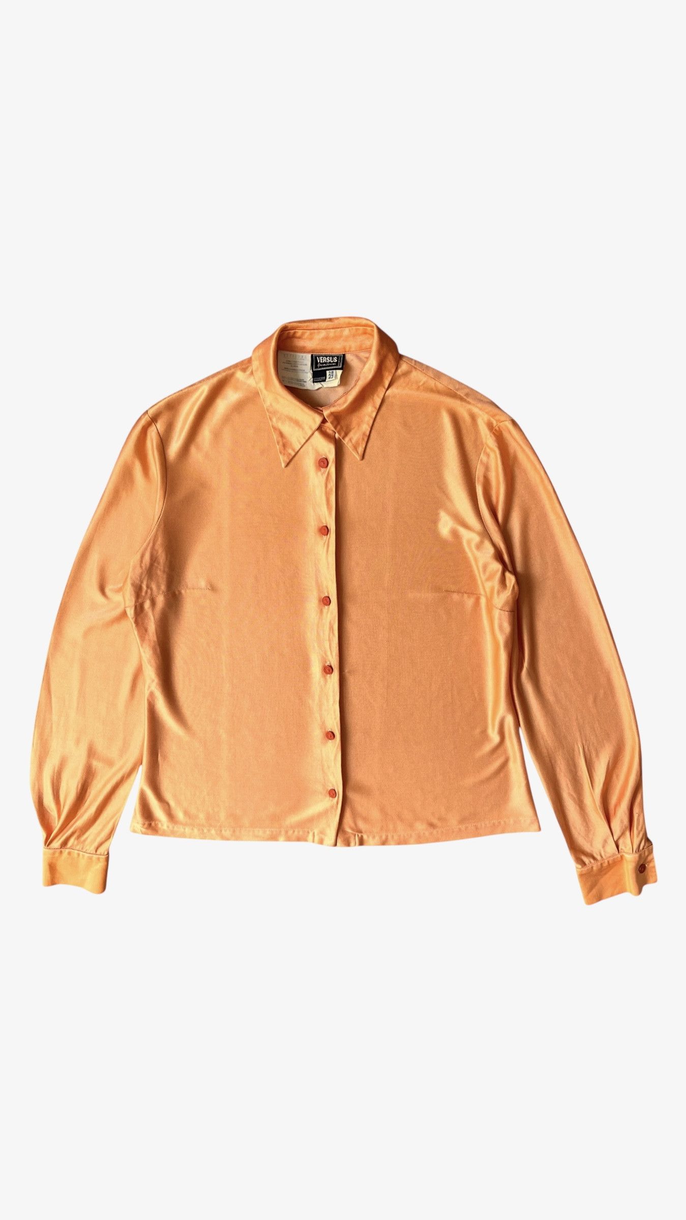 Versace Vintage 80s Women's Gianni Versace Versus Pale Orange Shirt Size S / US 4 / IT 40 - 1 Thumbnail