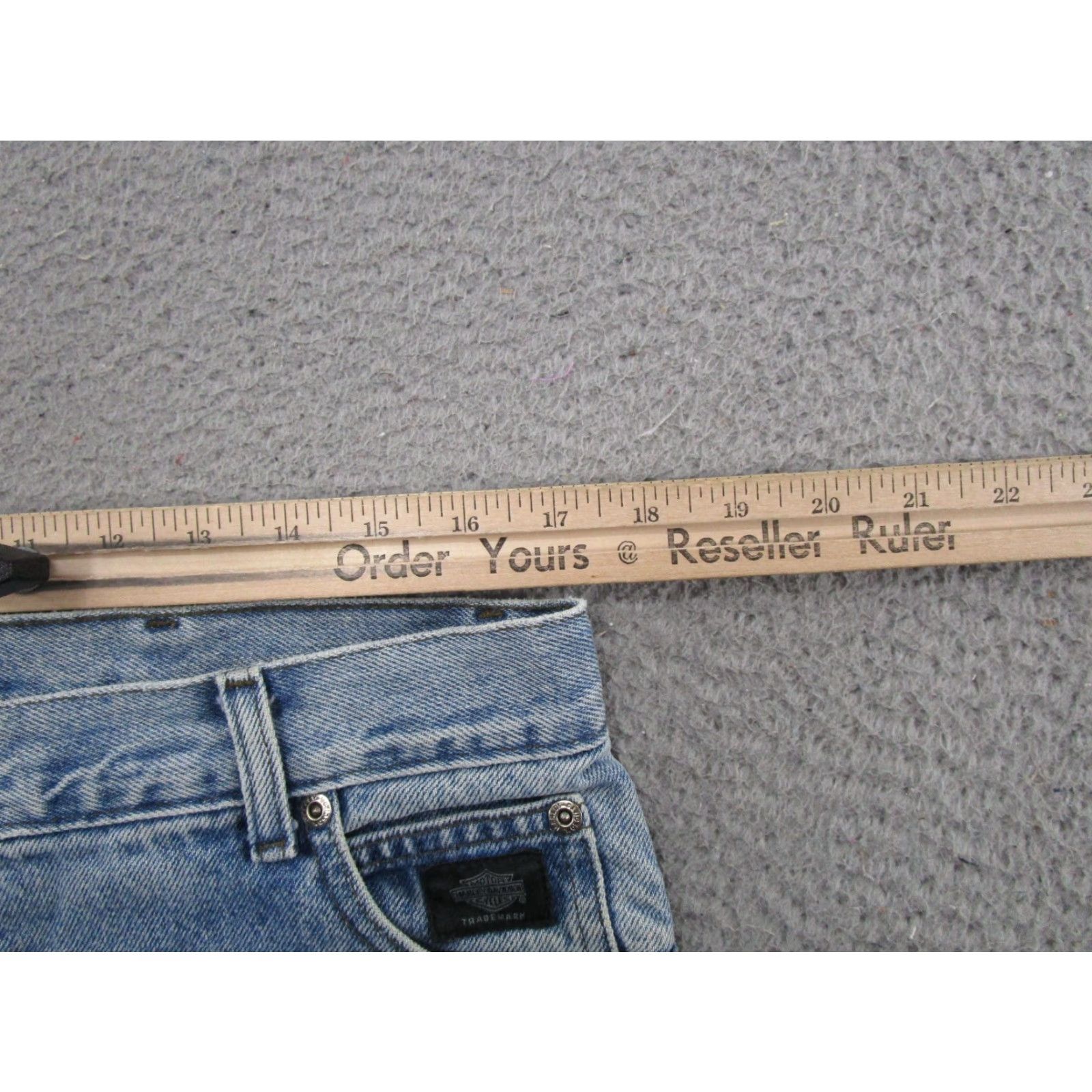 Harley Davidson VTG Harley-Davidson Jeans Womens Size 14L Blue Denim Straight Leg Biker Motorcycle Logo 90s Womens Size 36" / US 14 / IT 50 - 6 Thumbnail