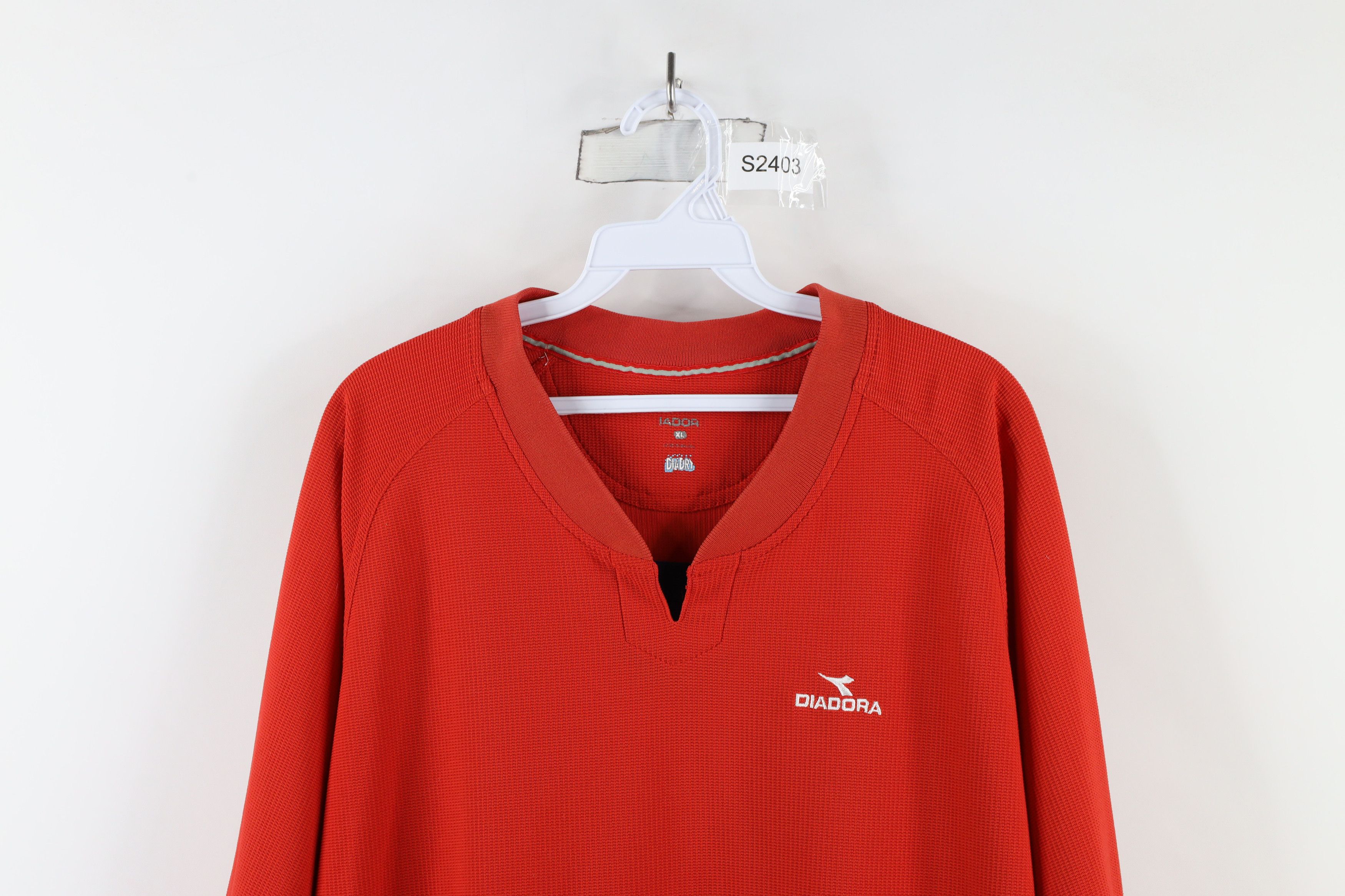 Diadora × Vintage Vintage 90s Diadora Waffle Knit Soccer Jersey Football Size US XL / EU 56 / 4 - 2 Thumbnail