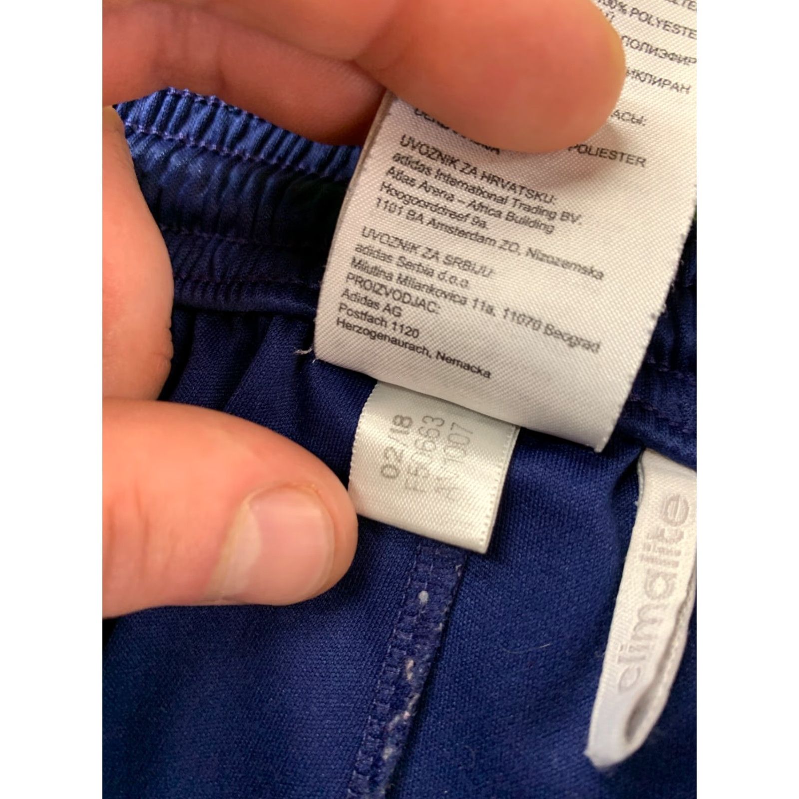 Adidas ADIDAS Nova PERFORMANCE CLIMALITE 2018 ORIGINAL MEN FOOTBALL SHORTS S Navy Blue and White Football Men S Size US 29 - 5 Thumbnail