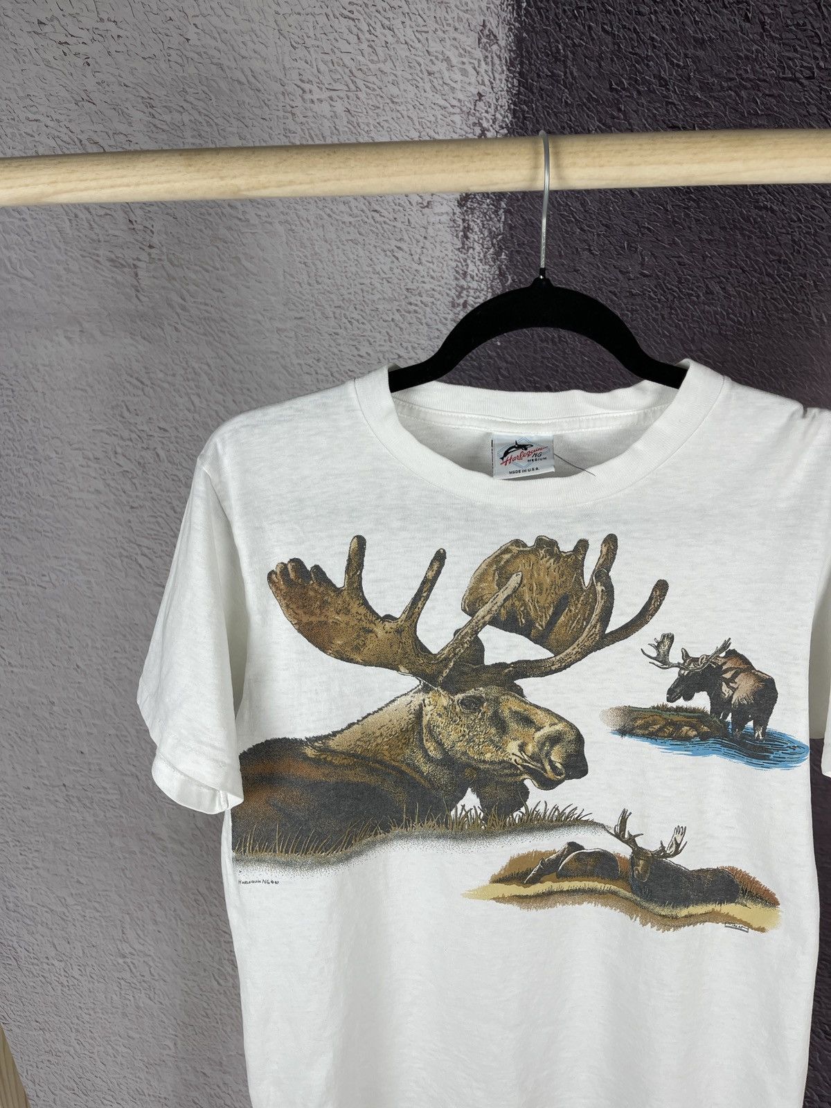 Vintage Vintage 1987 Harlequin NG Moose tee shirt made in USA Size US M / EU 48-50 / 2 - 3 Thumbnail