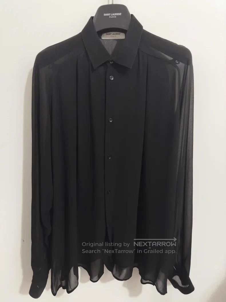 Saint Laurent Paris Saint Laurent Paris size 41 Semi-Transparent Mulberry Silk Size US XL / EU 56 / 4 - 1 Thumbnail