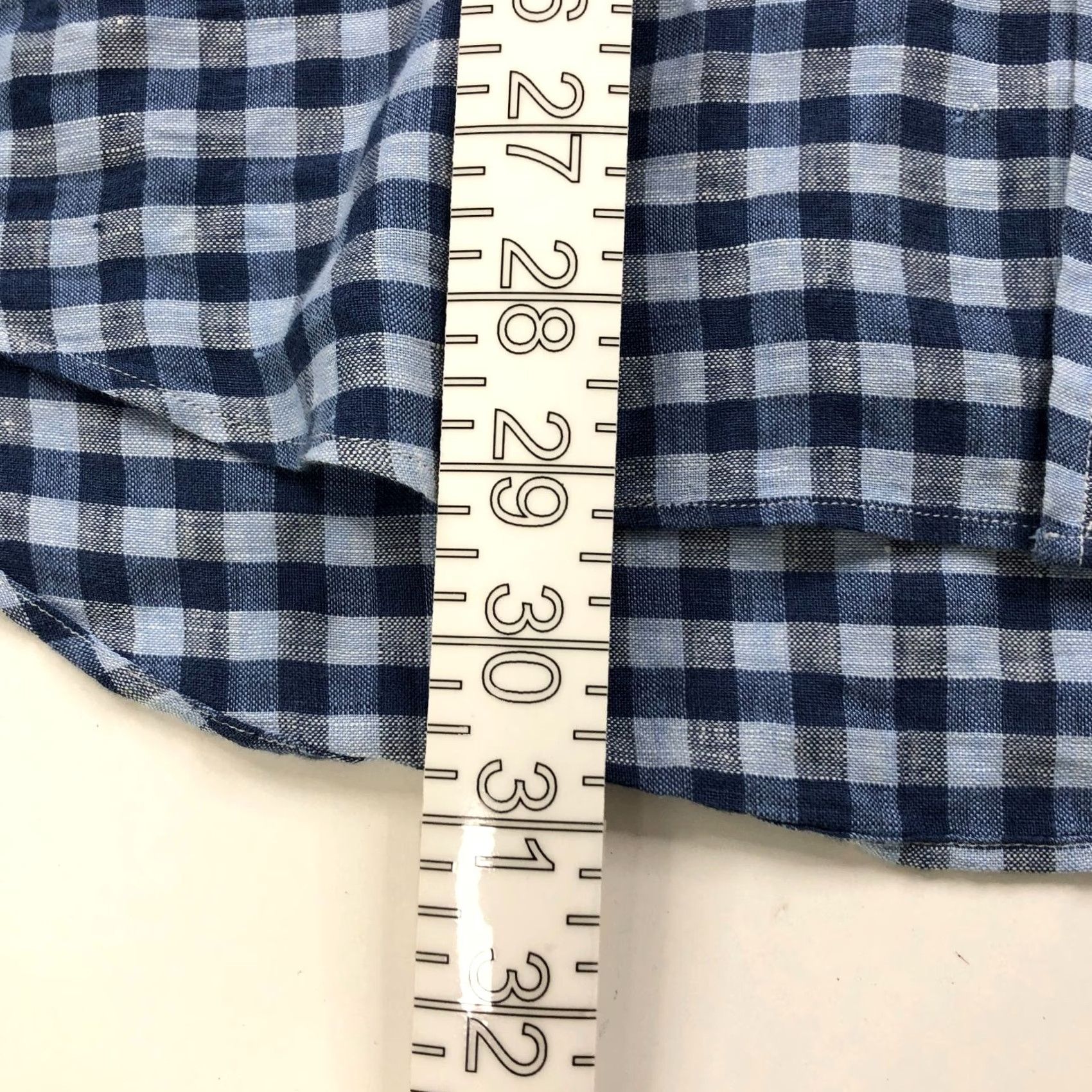 Vineyard Vines VINEYARD VINES Classic Fit MURRAY Large 17/36 Linen LS Check Shirt Blue MINT Size US L / EU 52-54 / 3 - 4 Thumbnail