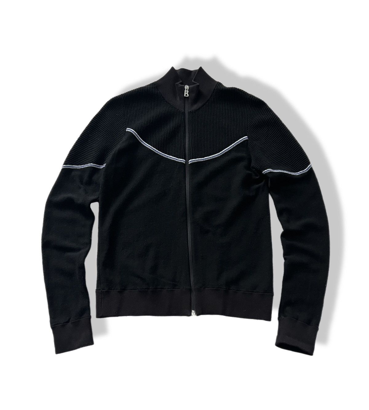 Bogner Bogner Black Zip-Up Knit Track Jacket Knit Size US M / EU 48-50 / 2 - 1 Thumbnail