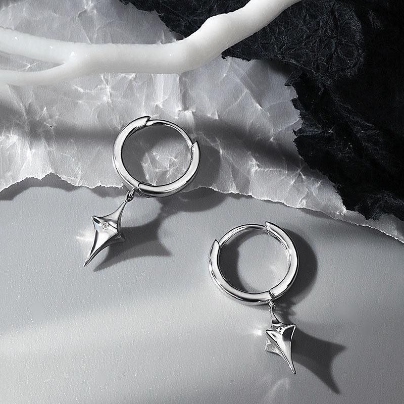 Jewelry × Sterling Silver Vintage Earrings One Pairs Chrome Jewelry Size ONE SIZE - 1 Thumbnail
