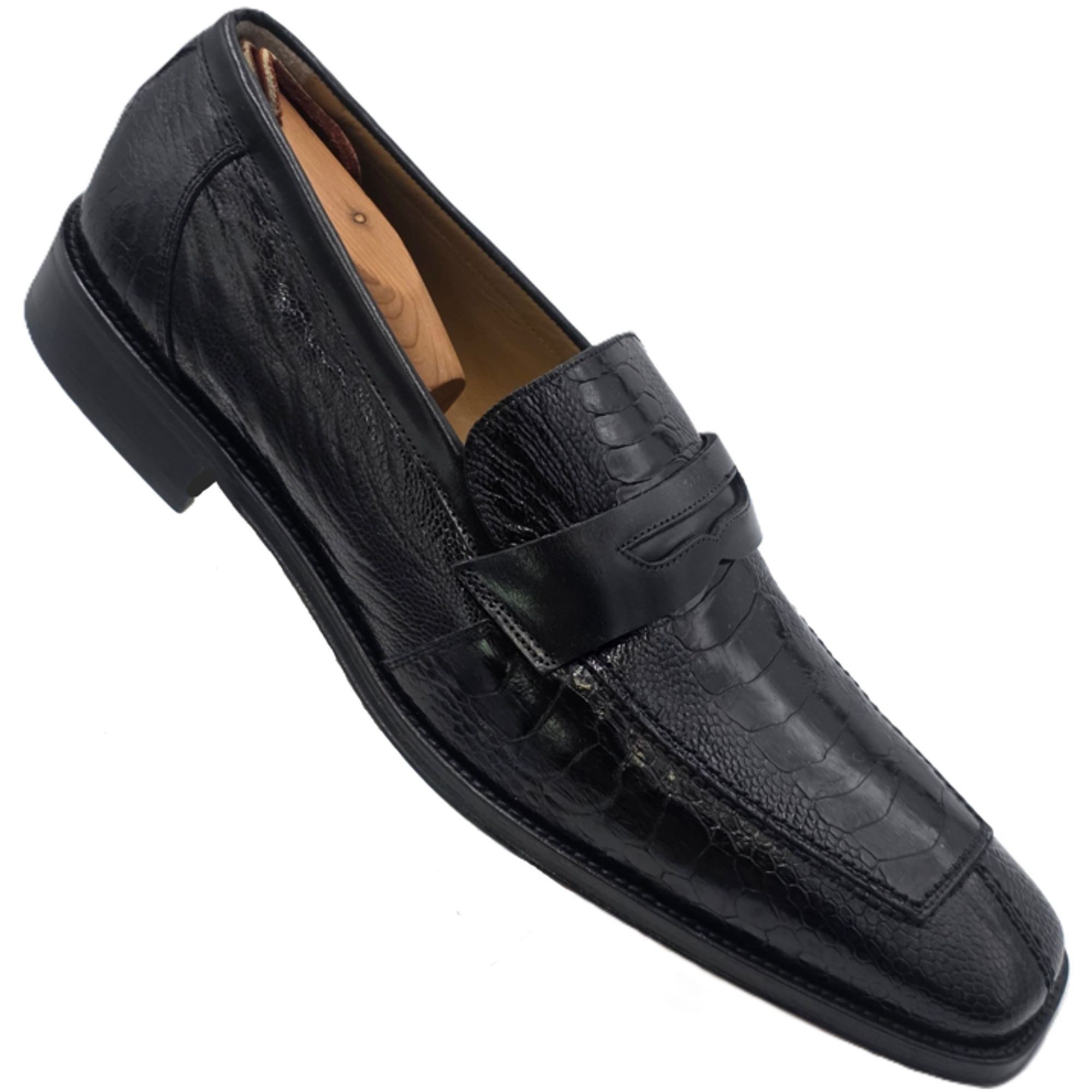 New David Eden Mens 11.5 Genuine Exotic Ostrich Leg Penny