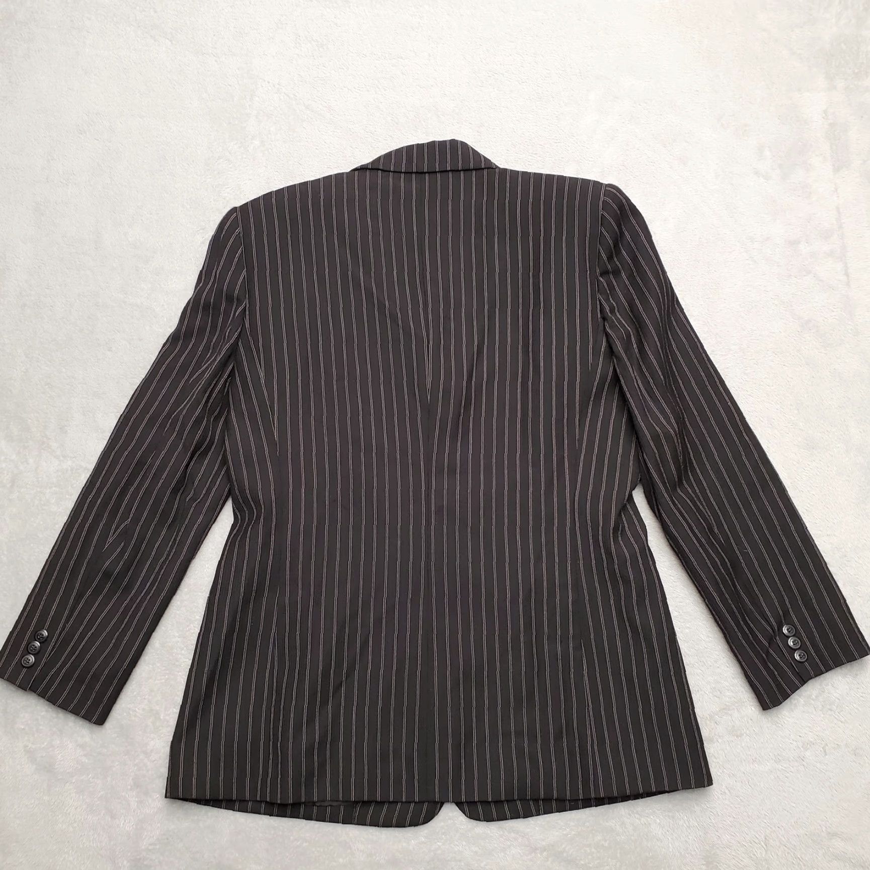 Vintage Mark Alexander Jacket Women Sz 12 Black Striped Classic Professional Wool Blazer Size XL / US 12-14 / IT 48-50 - 6 Thumbnail