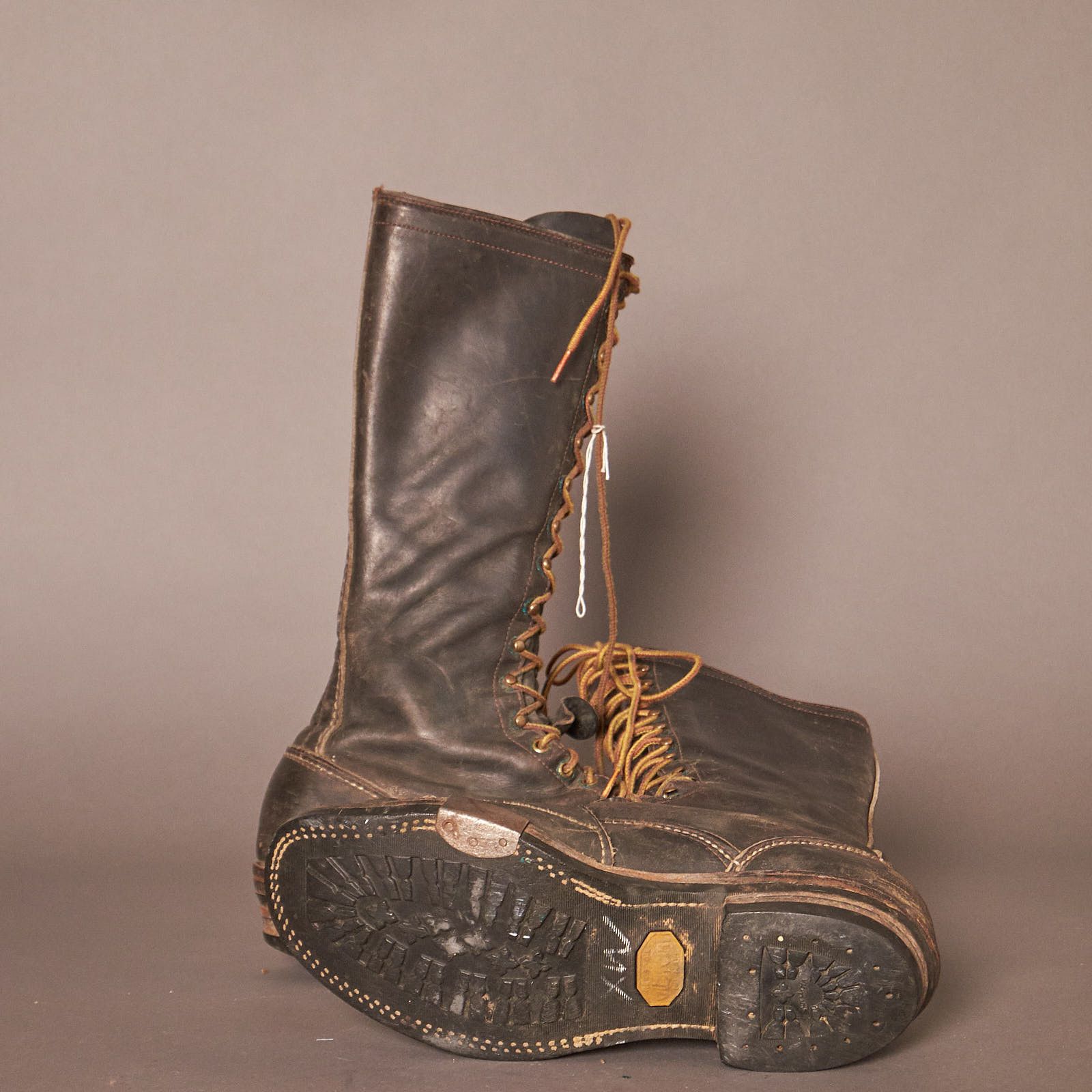 WESCO 90s Westco Vibram Sole Climber Logger Black Leather Boots Size US 10.5 / EU 43-44 - 5 Thumbnail