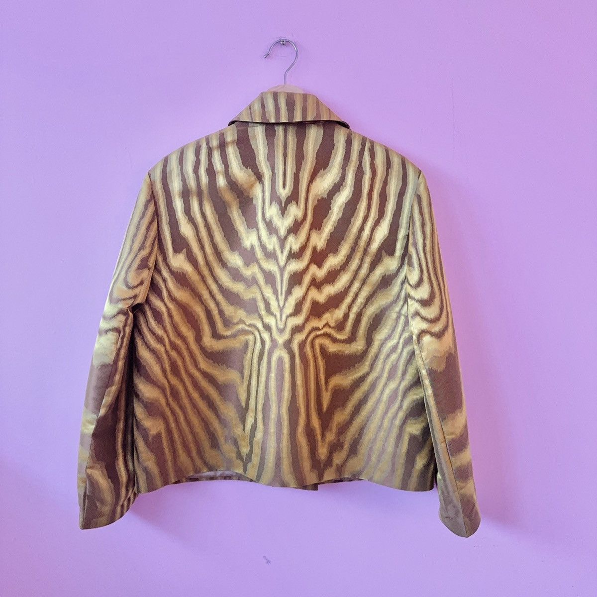 Dries Van Noten Dries Van Noten Abstract Woodgrain Silk-Blend Jacket Size S / US 4 / IT 40 - 3 Thumbnail