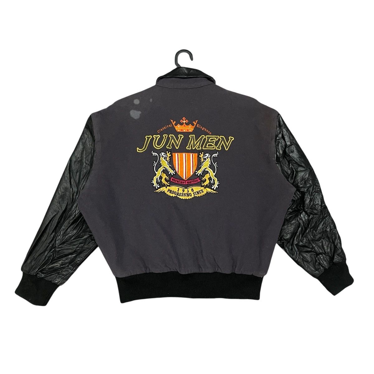 JUN MEN Vintage Junmen Wool Varsity Bomber Jacket, Leather Sleeves Size US XXL / EU 58 / 5 - 1 Thumbnail