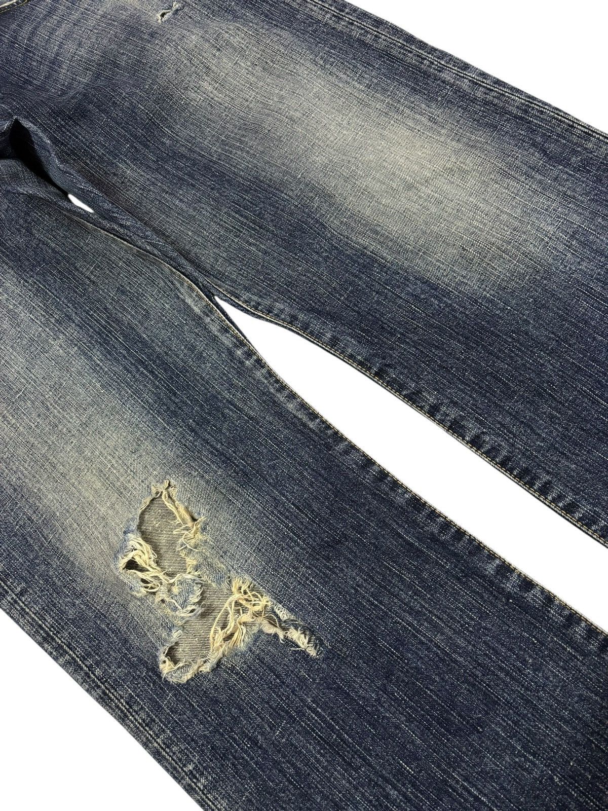 Edwin Vtg 90s Edwin Japan 504R Distressed Jeans Size US 35 - 5 Thumbnail