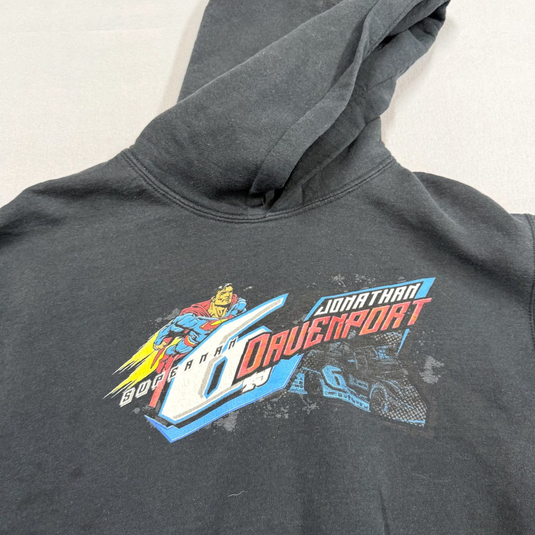 Vintage Superman Hoodie Mens Small Black Fleece Graphic Print Pockets Crew Neck Sweatshirt Size US S / EU 44-46 / 1 - 4 Thumbnail
