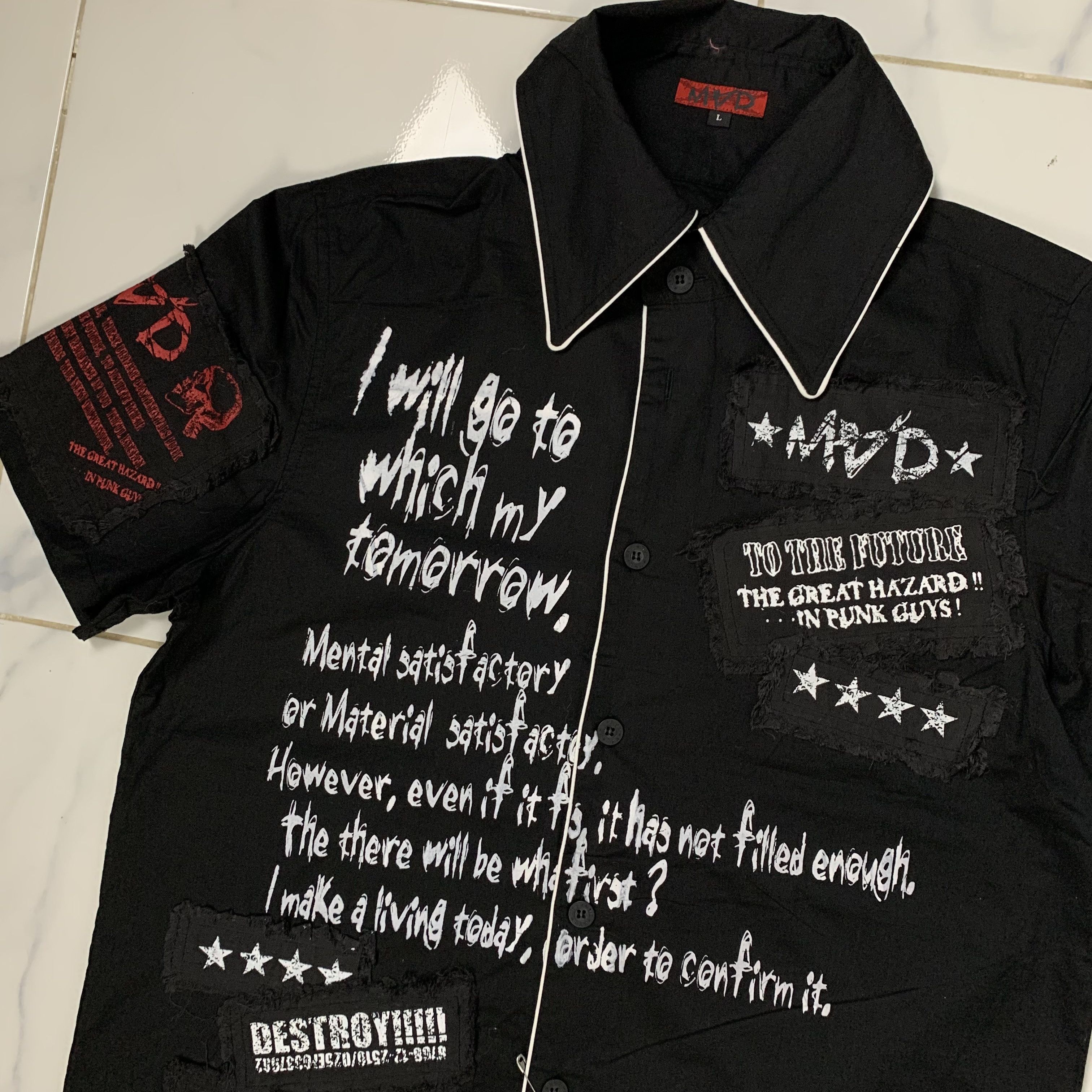 Japanese Brand MAD Punk Bondage Skull Black Shirt Anarchy Seditionaries Size US L / EU 52-54 / 3 - 4 Thumbnail