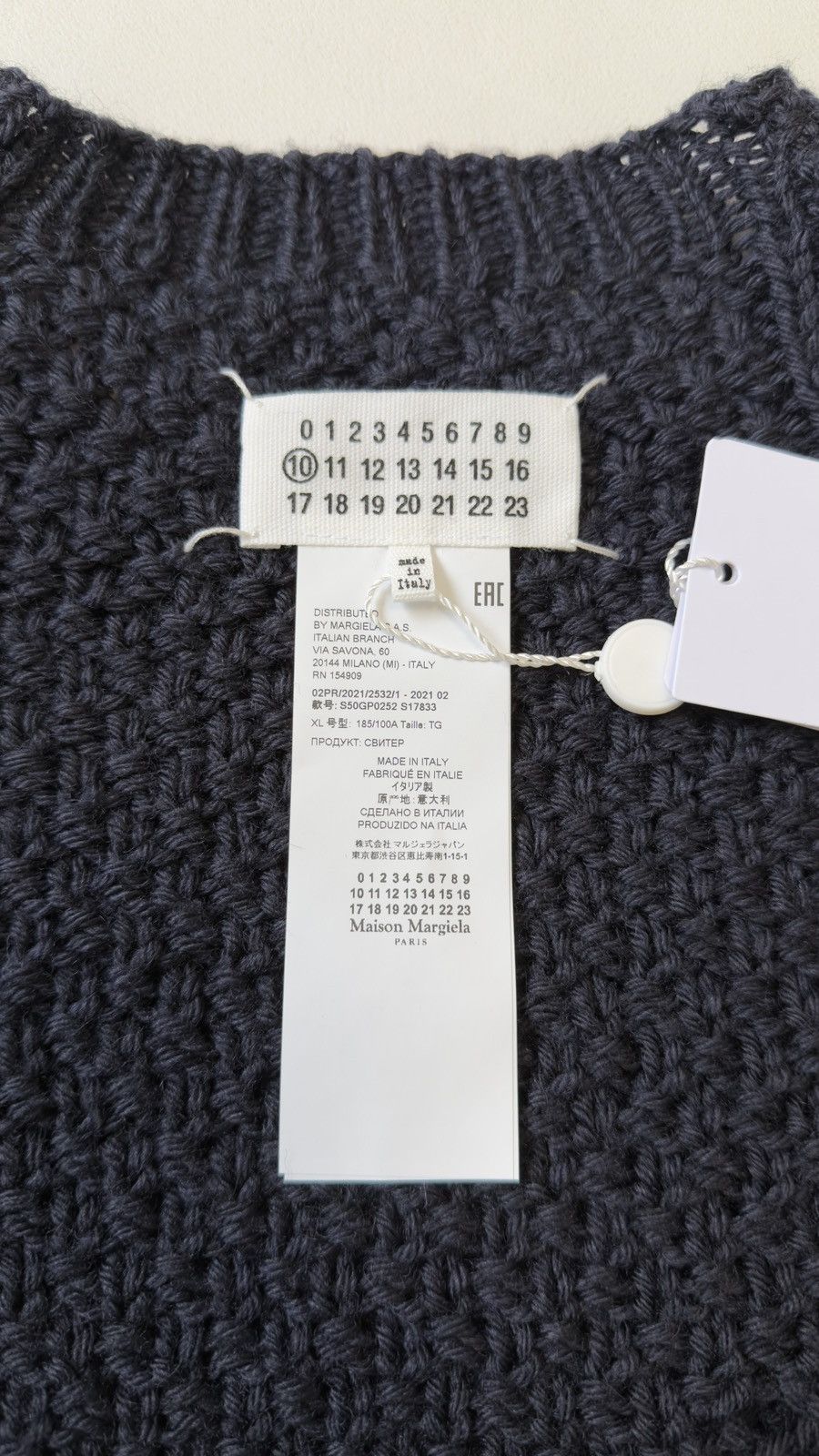 Maison Margiela A/W 21 Distressed Blue Cable Knit Sweater Size US XL / EU 56 / 4 - 5 Thumbnail