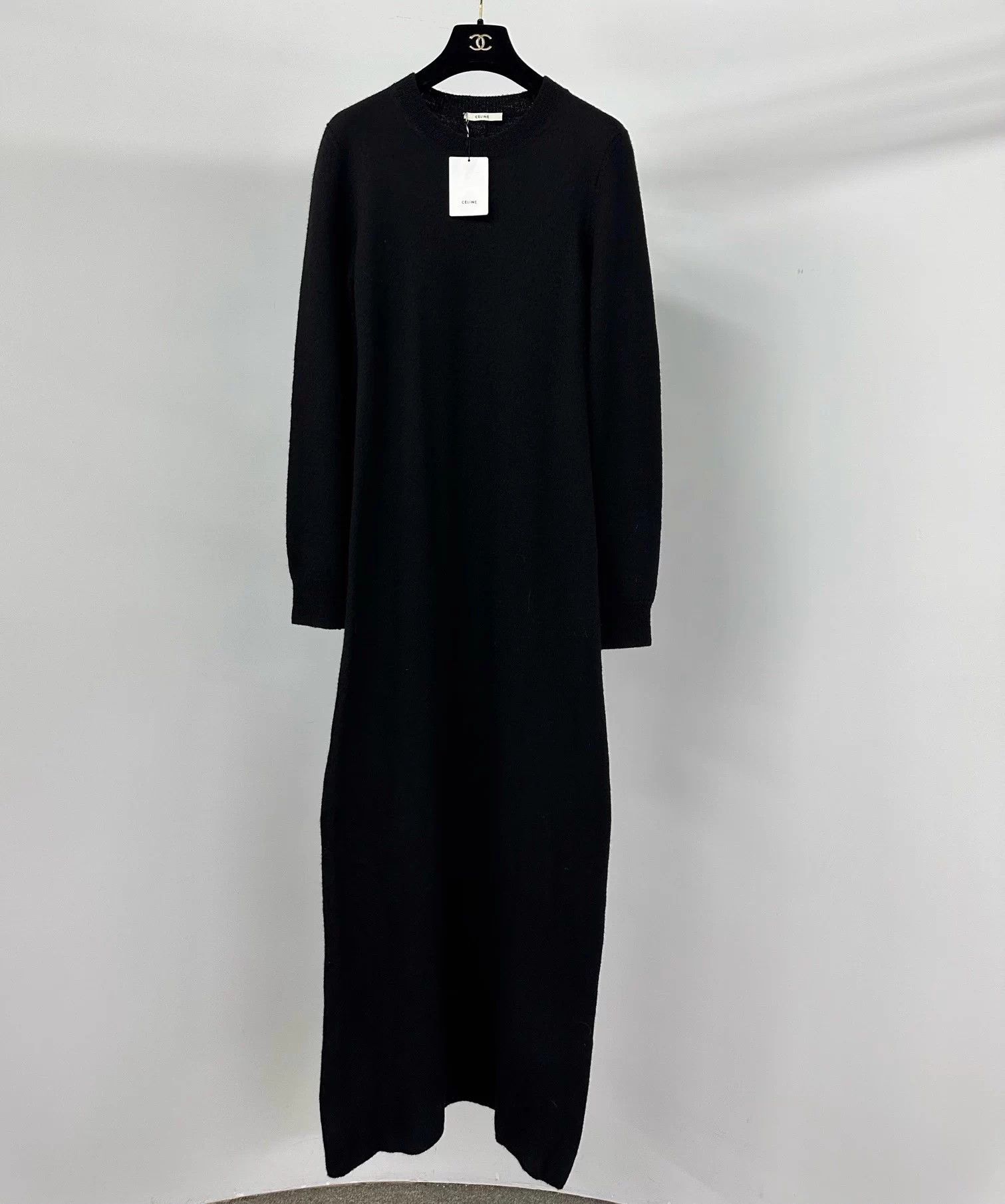 Celine Old Celine women's black wool long dress M Size M / US 6-8 / IT 42-44 - 1 Thumbnail