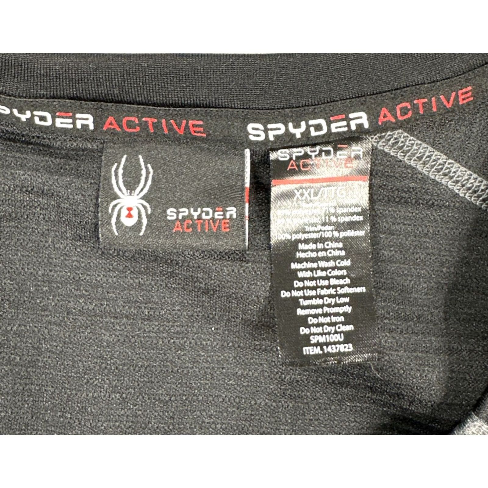 Spyder Spyder Active Mens 2XL Long Sleeve Shirt Black Moisture Wicking Stretch - Fleece Size US XXL / EU 58 / 5 - 5 Thumbnail