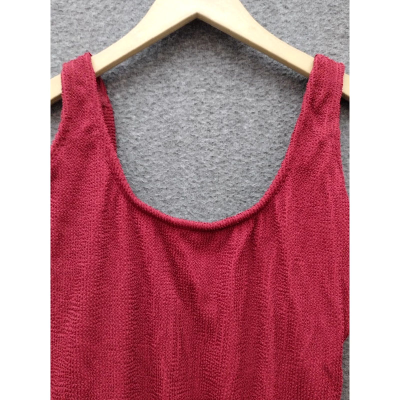 Vintage Kona Sol One Piece Swimsuit M Burgundy Red Square Neckline Beach Womens Size ONE SIZE - 3 Thumbnail