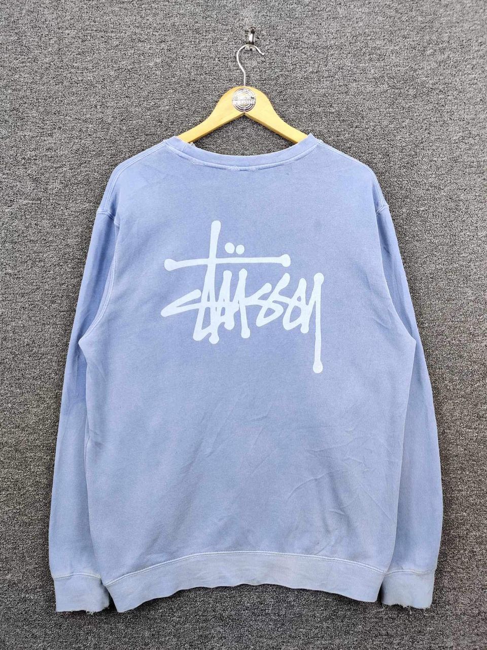Stussy Vintage Stussy Signature Big Logo Distressed Sweatshirt Size US M / EU 48-50 / 2 - 1 Thumbnail