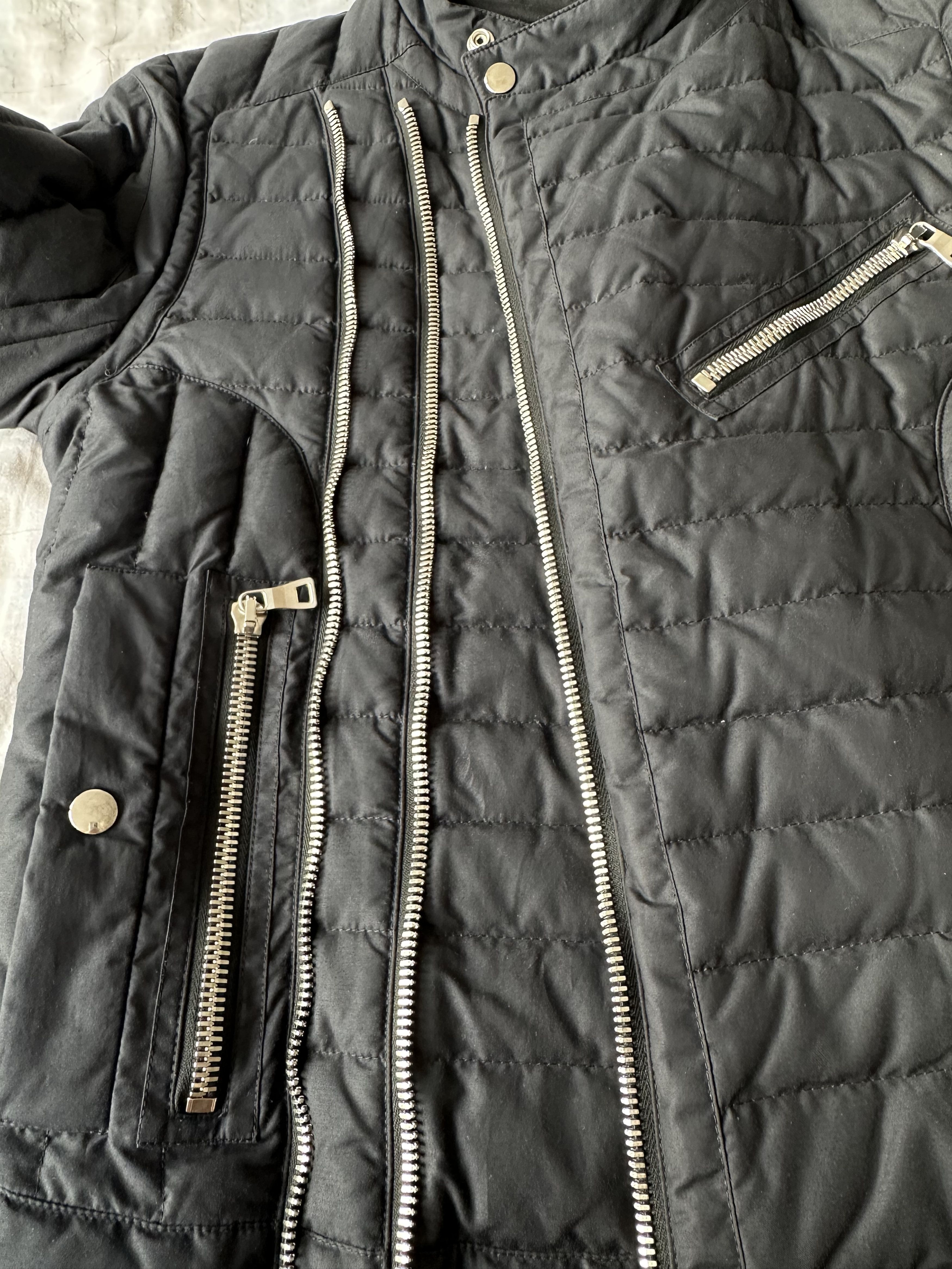 Balmain FW15 Balmain Zippered Black Quilted Biker Feather Jacket Size US M / EU 48-50 / 2 - 3 Thumbnail