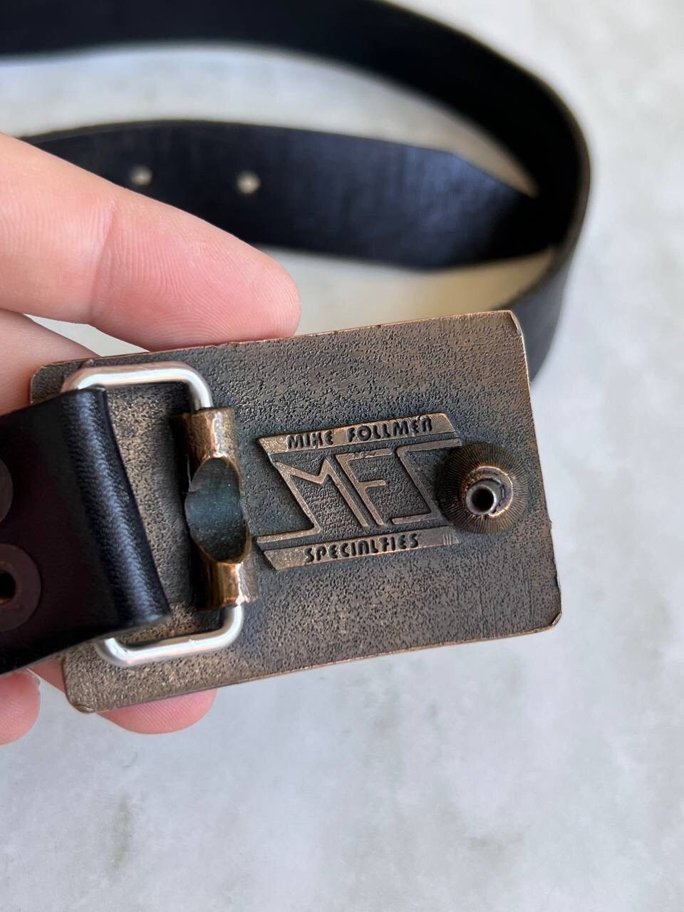 Vintage Vintage 90s Y2K Bosch Mike Follmer Belt Leather Metal Logo Size ONE SIZE - 4 Thumbnail