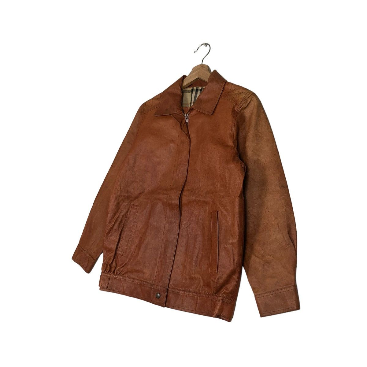 Japanese Brand 🔥Vtg Japanese Brand Genuine Leather Jacket Nova Check Size US M / EU 48-50 / 2 - 2 Thumbnail