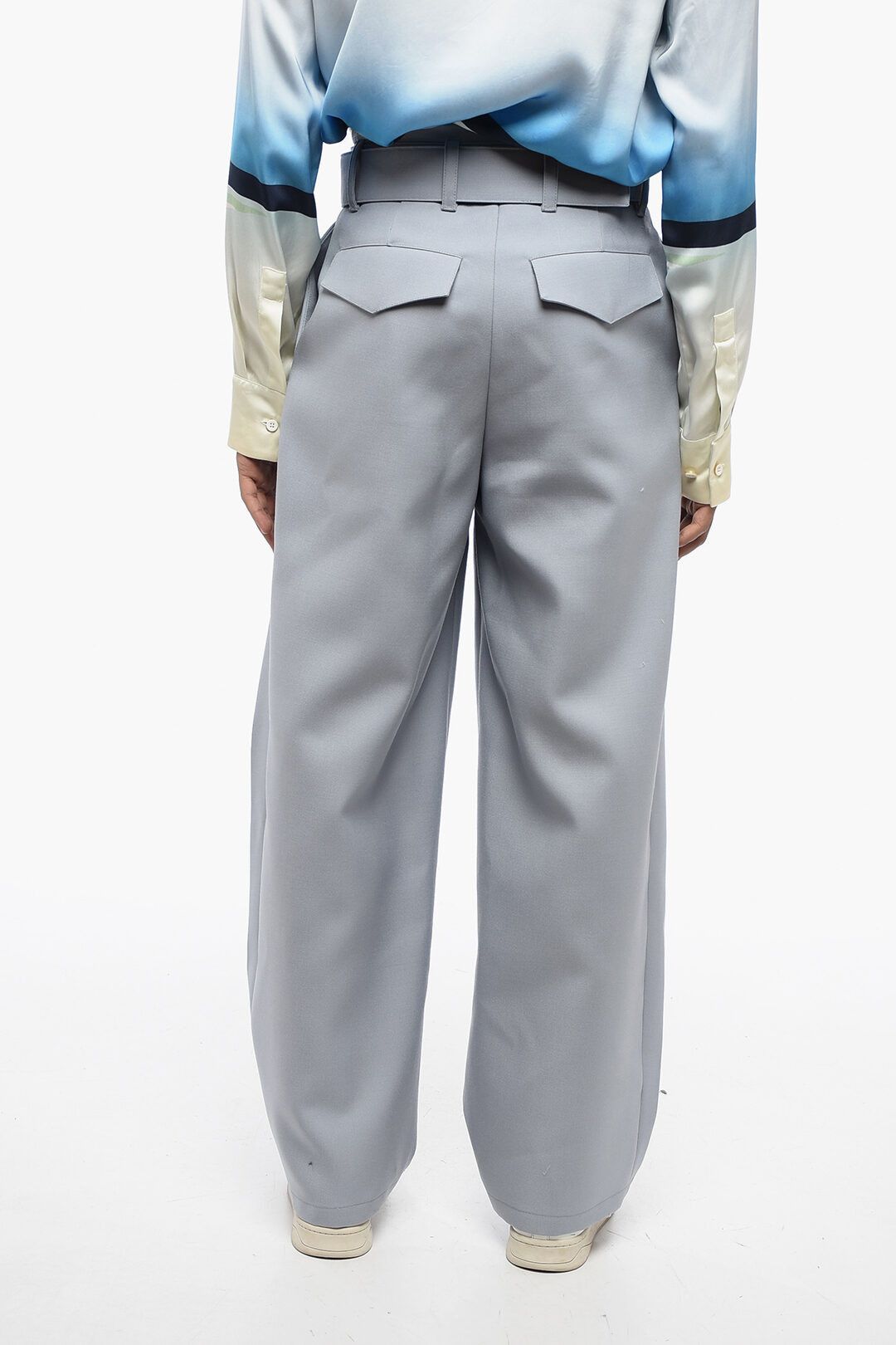 Jil Sander og1mm0625 Double-pleated Wool Pant in Grey Size US 30 / EU 46 - 2 Thumbnail