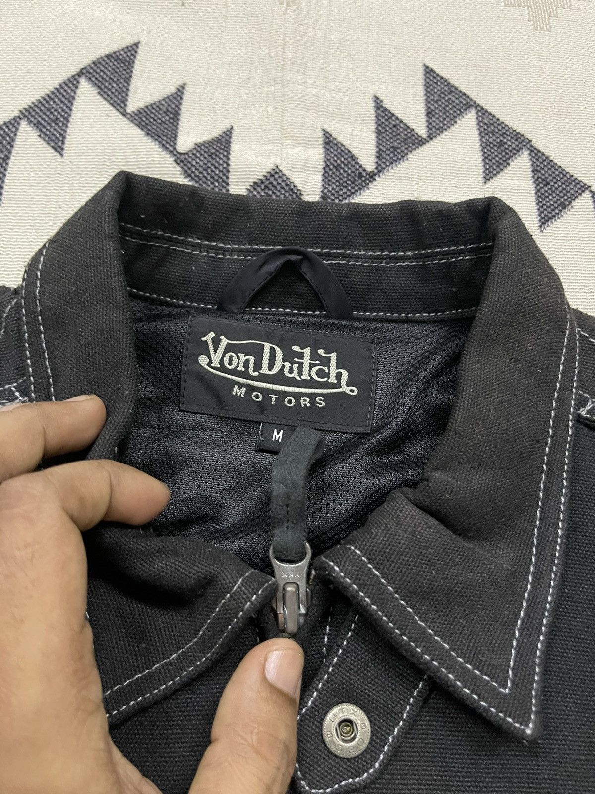 Von Dutch 2000s VON DUTCH MOTORS COTTON BIKER JACKETFADED JACKET Size US M / EU 48-50 / 2 - 10 Thumbnail