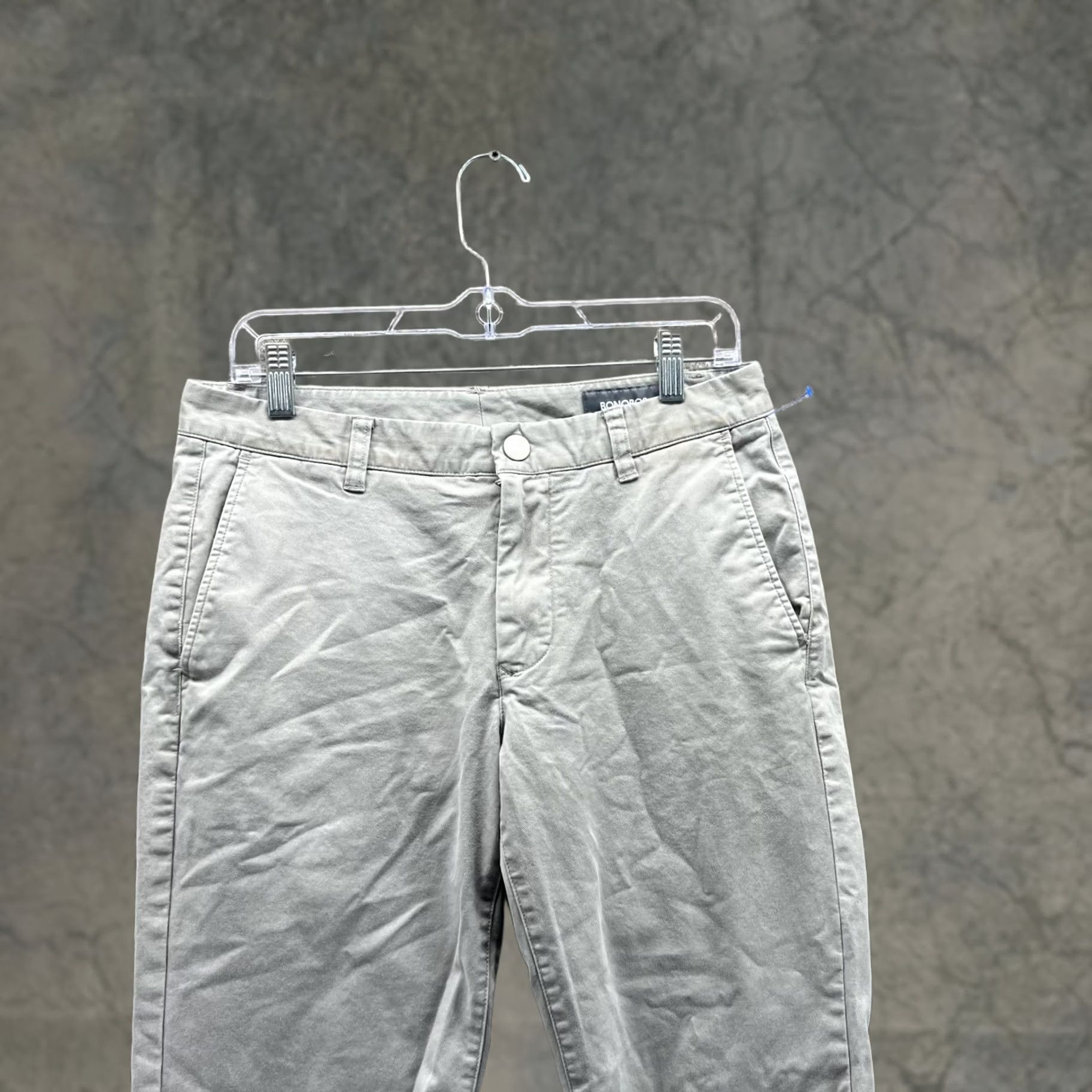 Bonobos Bonobos Pants Men 30x30 Gray Chino Flat Front Slim Fit Casual Cotton Canvas Pants Mens 30 Regular Slim Chino Gray Size US 30 / EU 46 - 1 Thumbnail